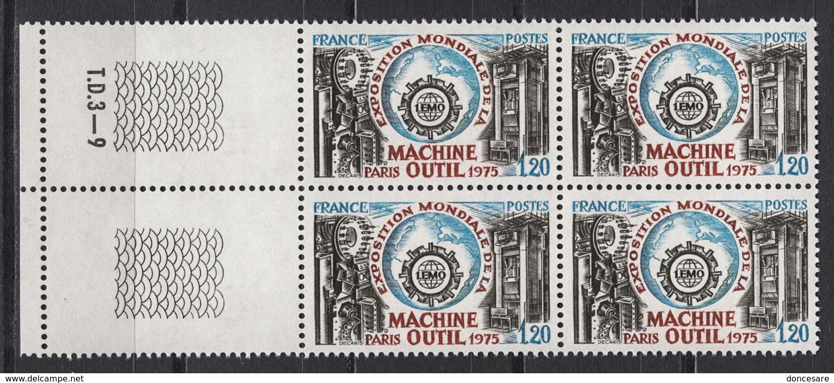 FRANCE 1975 - BLOC DE 4 TP Y.T. N° 1842   - NEUFS** /B26 - Ungebraucht