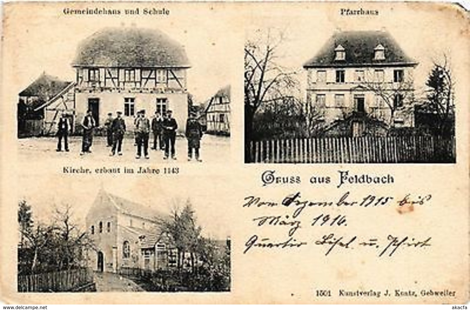 CPA   Gruss Aus Feldbach - Gemeindehaus Un Schule - Pfarrhaus - Kirche..(452203) - Autres & Non Classés