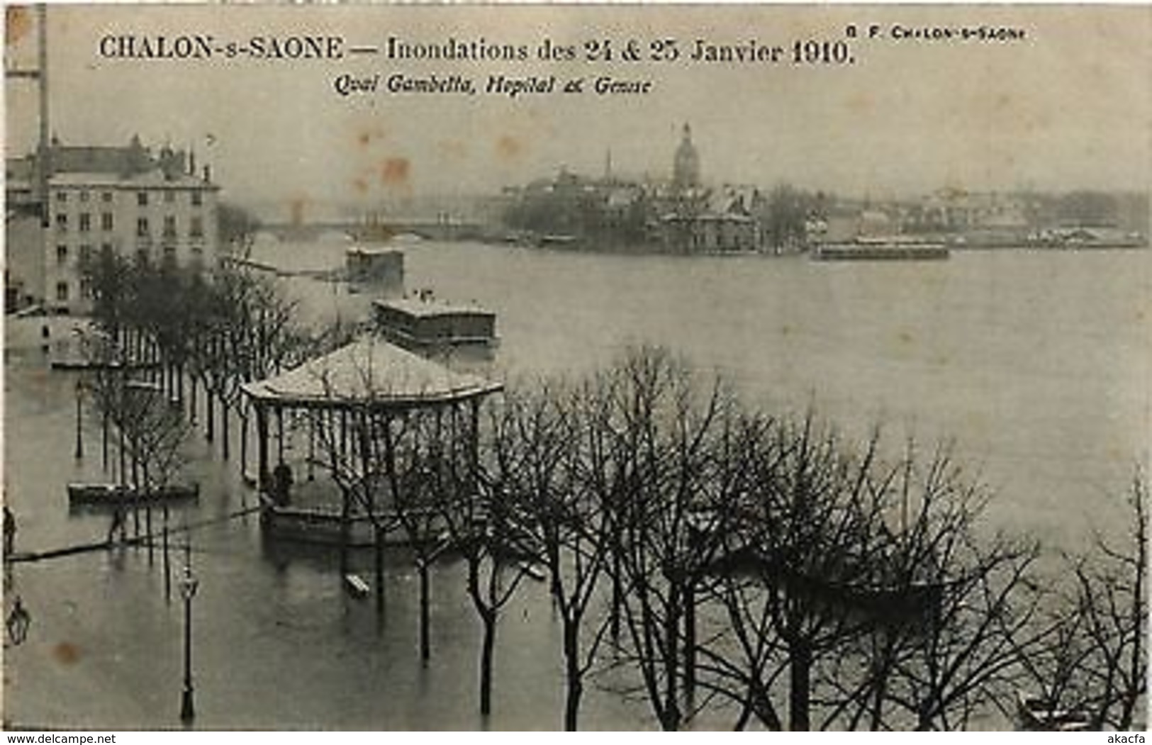 CPA  Chalon-s-Saone - Inondations Des 24 & 25 Janvier 1910 Quai Gambetta(295773) - Autres & Non Classés