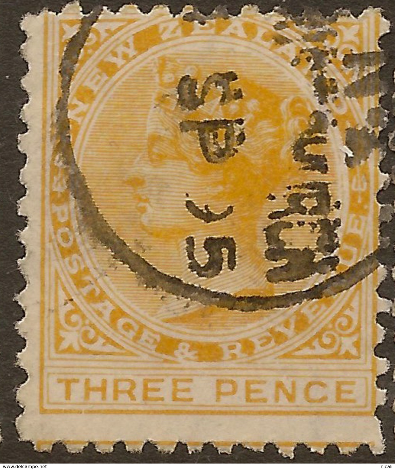 NZ 1882 3d SSF QV P 12x11.5 SG 198 U #AAT145 - Used Stamps