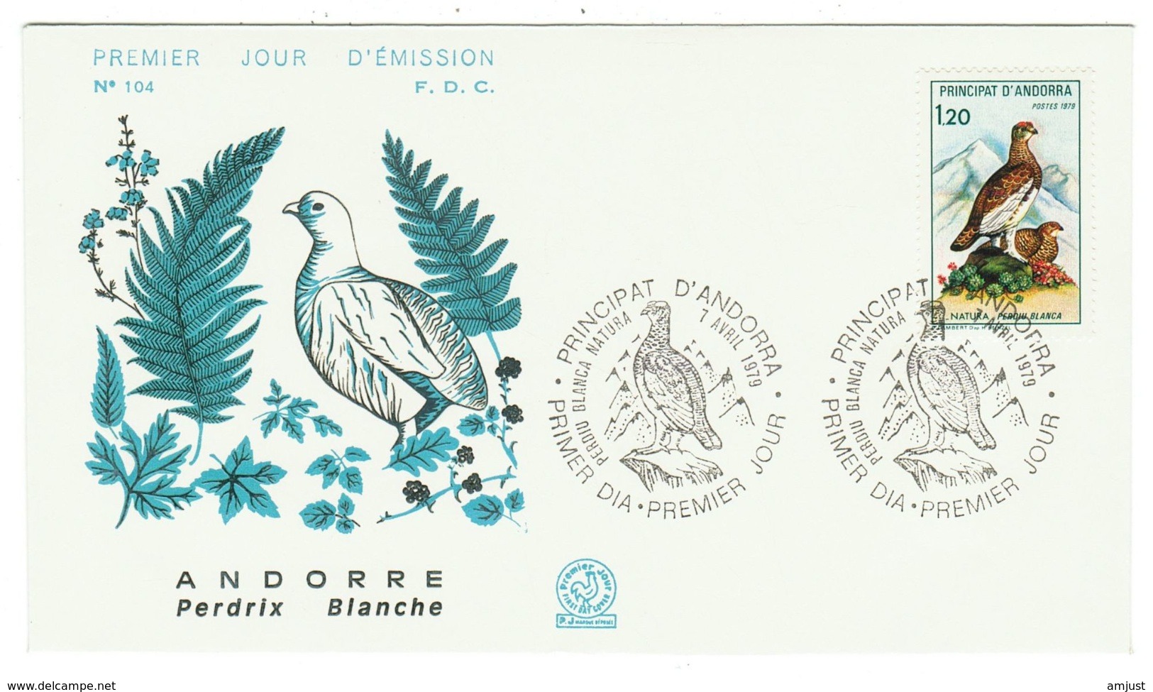 Andorre // FDC // 1979 //  La Perdrix Blanche - FDC