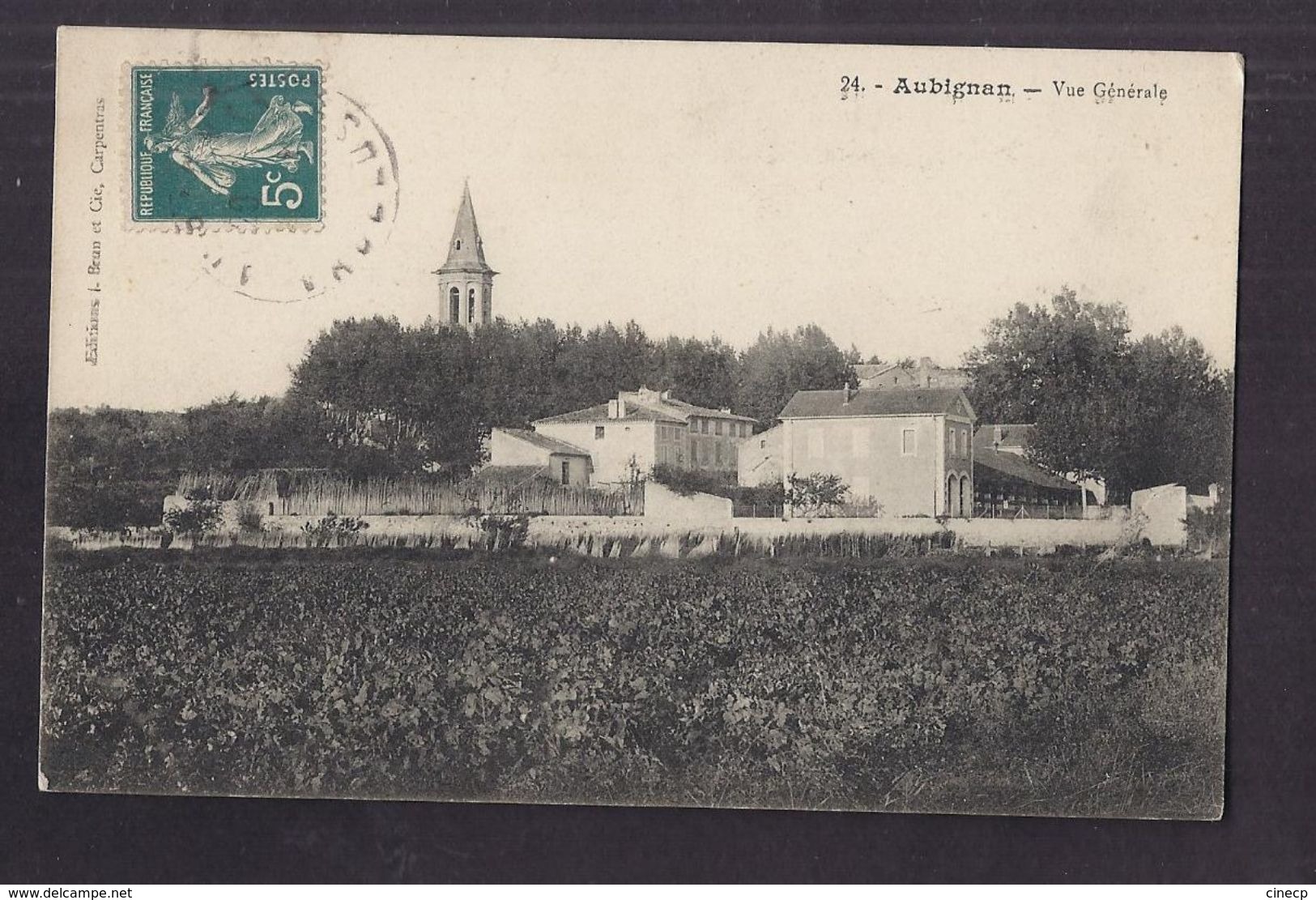 CPA 84 - AUBIGNAN - Vue Générale - TB PLAN D'ensemble Du Village + Vigne 1er Plan - Autres & Non Classés