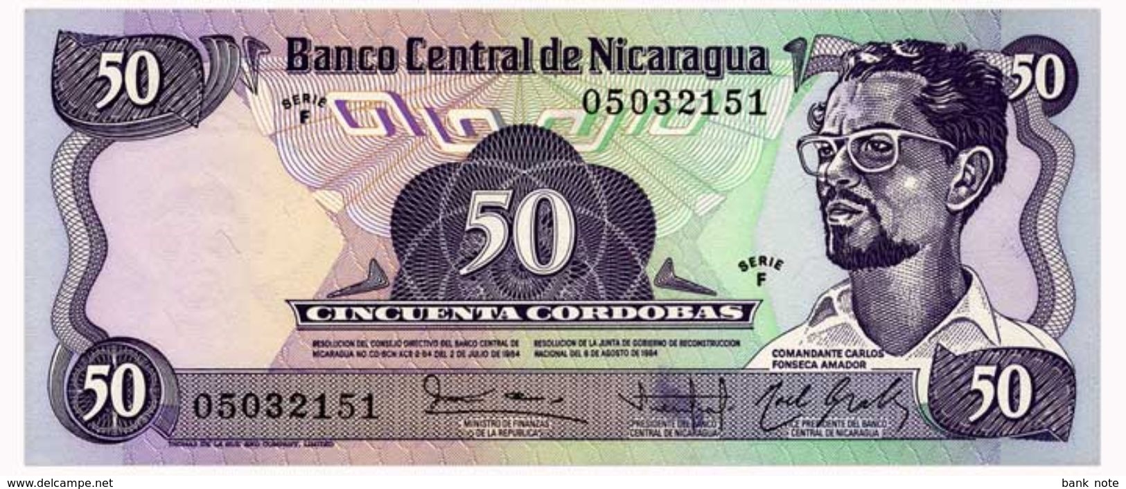 NICARAGUA 50 CORDOBAS 1984 Pick 140 Unc - Nicaragua