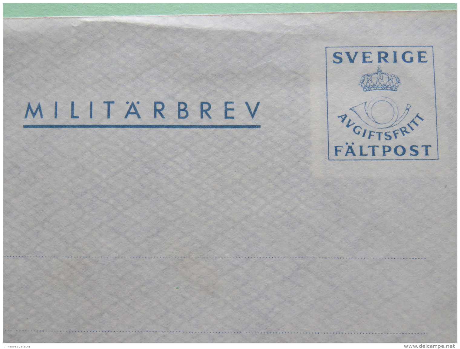 Sweden Unused Military Stationery Cover - Posthorn - Lettres & Documents