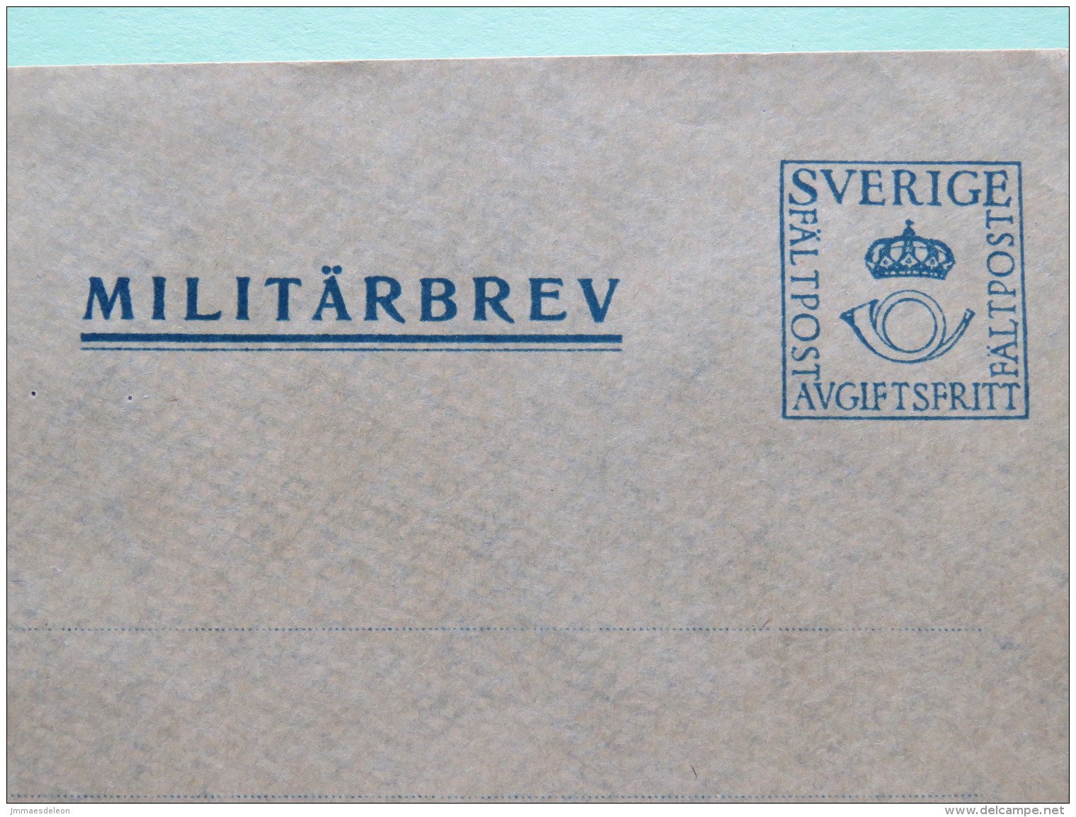 Sweden Unused Military Stationery Cover - Posthorn - Lettres & Documents