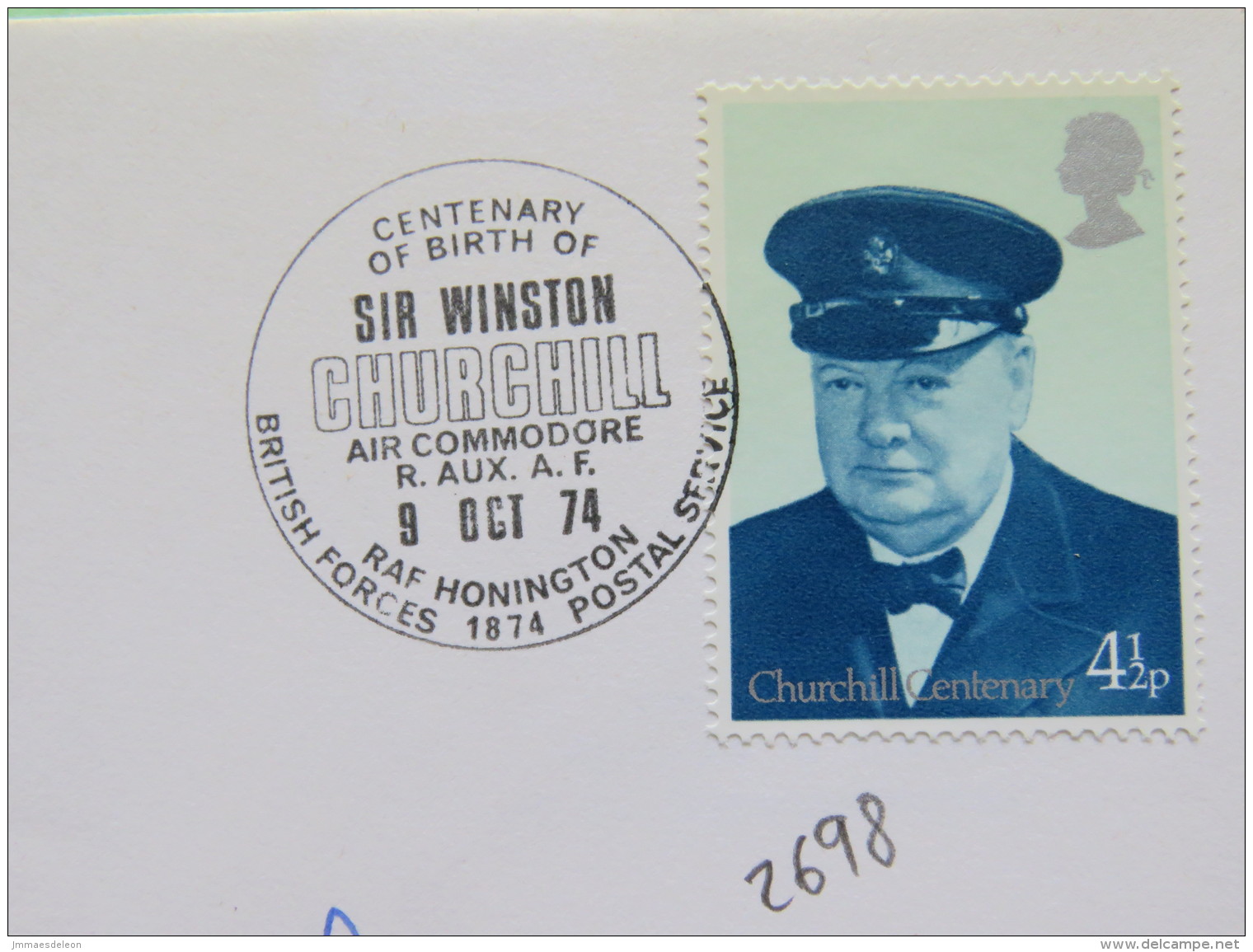 Great Britain 1974 Signed Military Special Cover From Honington To U.K. - Plane - Churchill - Fox - Covers & Documents