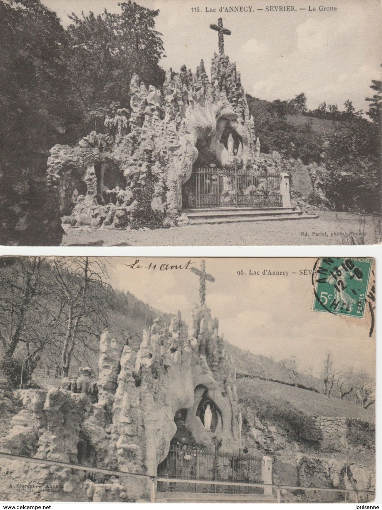 17 / 8 / 250  -    LAC  D' ANNECY  -  SÉVRIER  -  LA  GROTTE    -  2  CPA - Autres & Non Classés