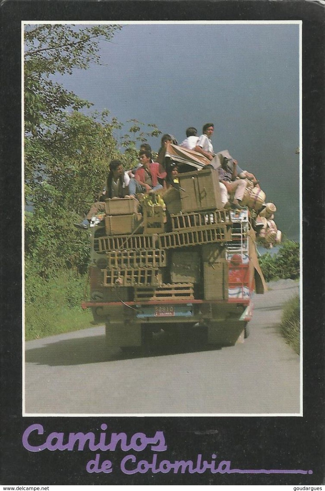 Colombia - Chiva ( Bus Tipico) Destination France , EMA Rouge De 1998 Et Tampon Violet "Air Mail" - Colombie