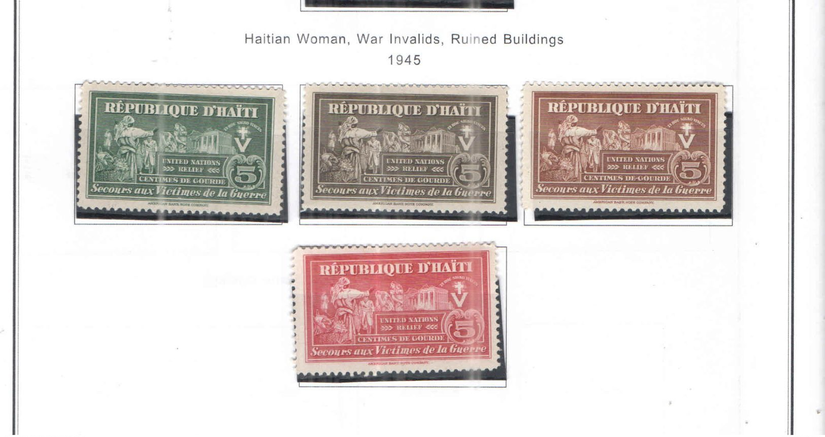 Haiti 1945 Postal Tax Valori 4 Nuovi Scott.RA05/08 See Scans - Haiti