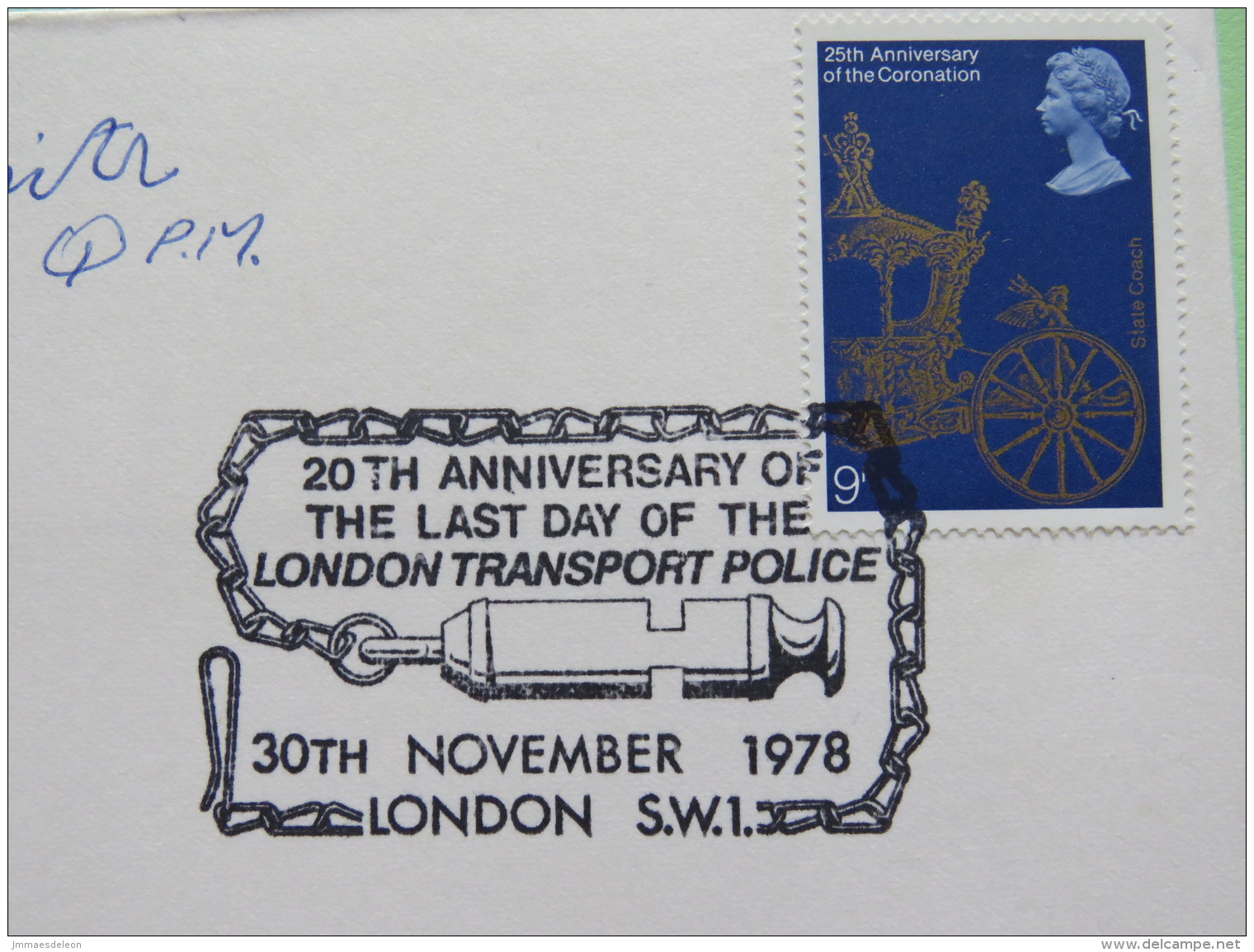 Great Britain 1978 Signed Police Special Cover From Baker Street To Hendon U.K. - Medal Lion Queen Coronation - Covers & Documents