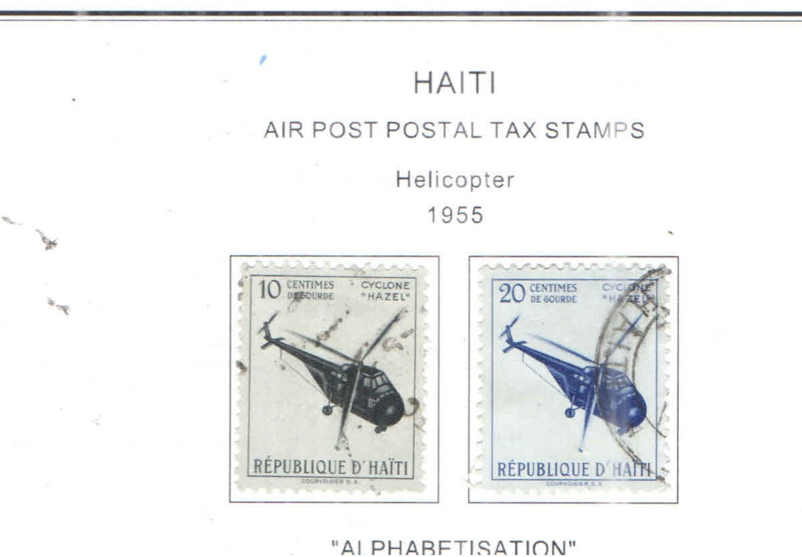 Haiti 1955 Postal Tax Valori 2 Usati Scott.RAC1+2 See Scans - Haiti