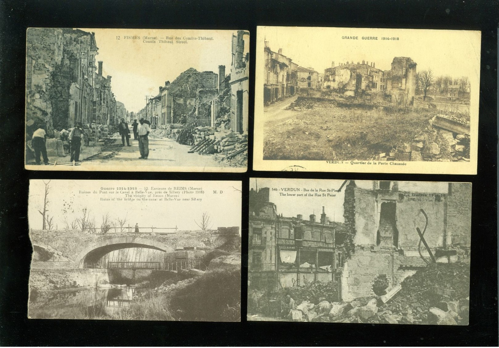 Beau lot de 60 cartes postales de France guerre ruines soldat armée     Mooi lot 60 postkaarten Frankrijk oorlog ruinen