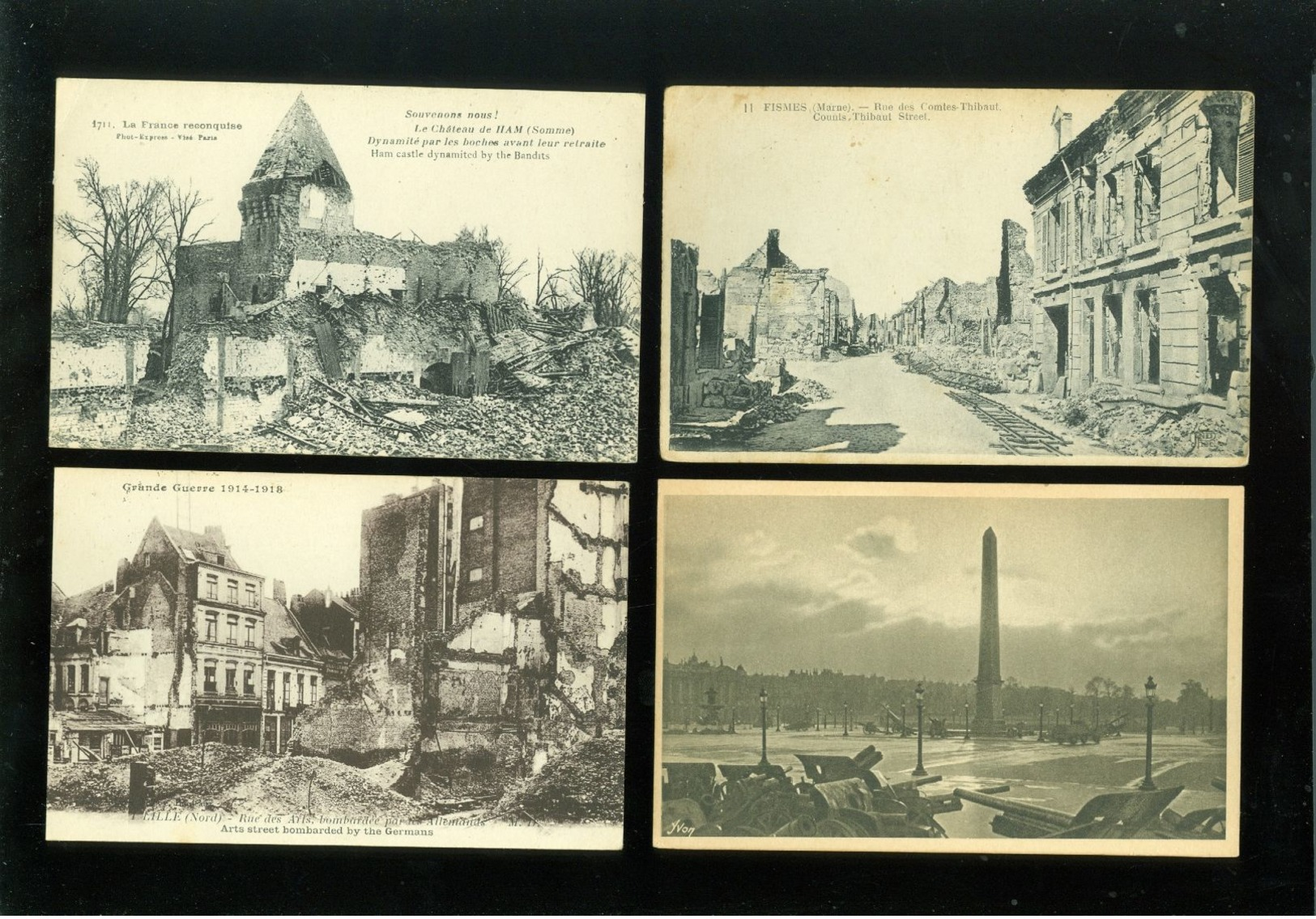 Beau lot de 60 cartes postales de France guerre ruines soldat armée     Mooi lot 60 postkaarten Frankrijk oorlog ruinen