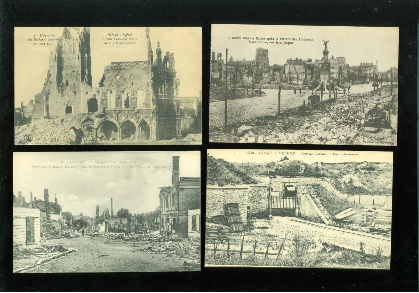 Beau lot de 60 cartes postales de France guerre ruines soldat armée     Mooi lot 60 postkaarten Frankrijk oorlog ruinen