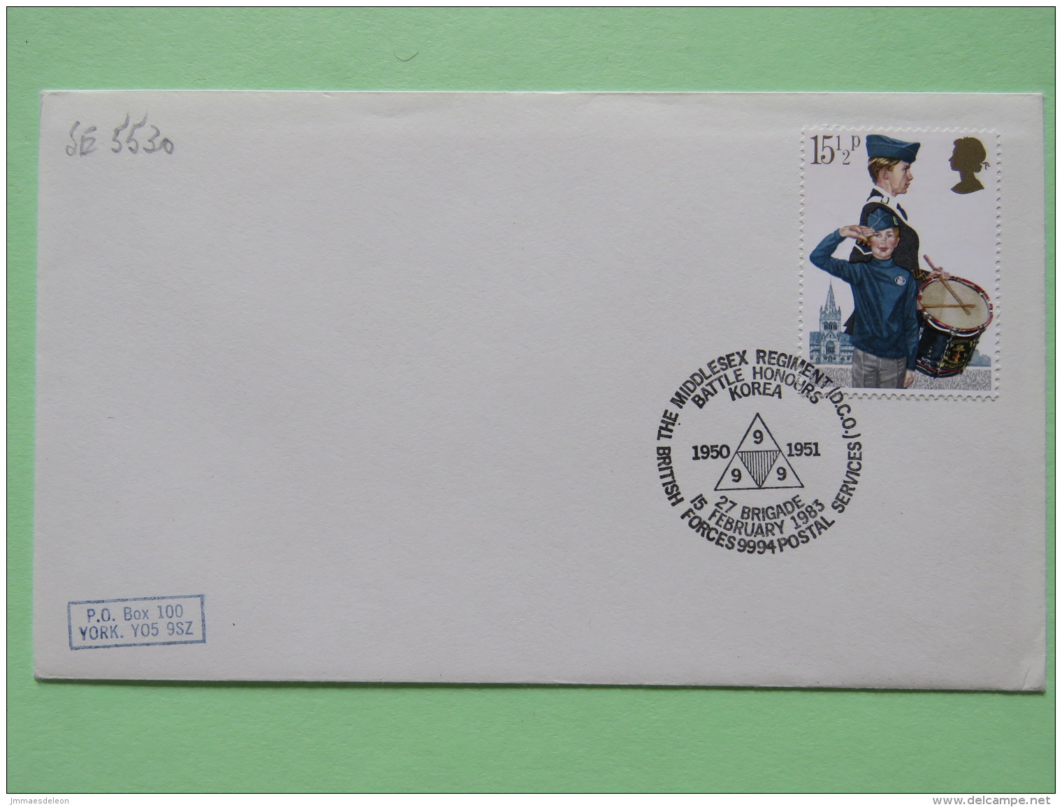 Great Britain 1983 Military Special Cover ""Battle Honours Korea"" - Drummer - Drum Music - Covers & Documents