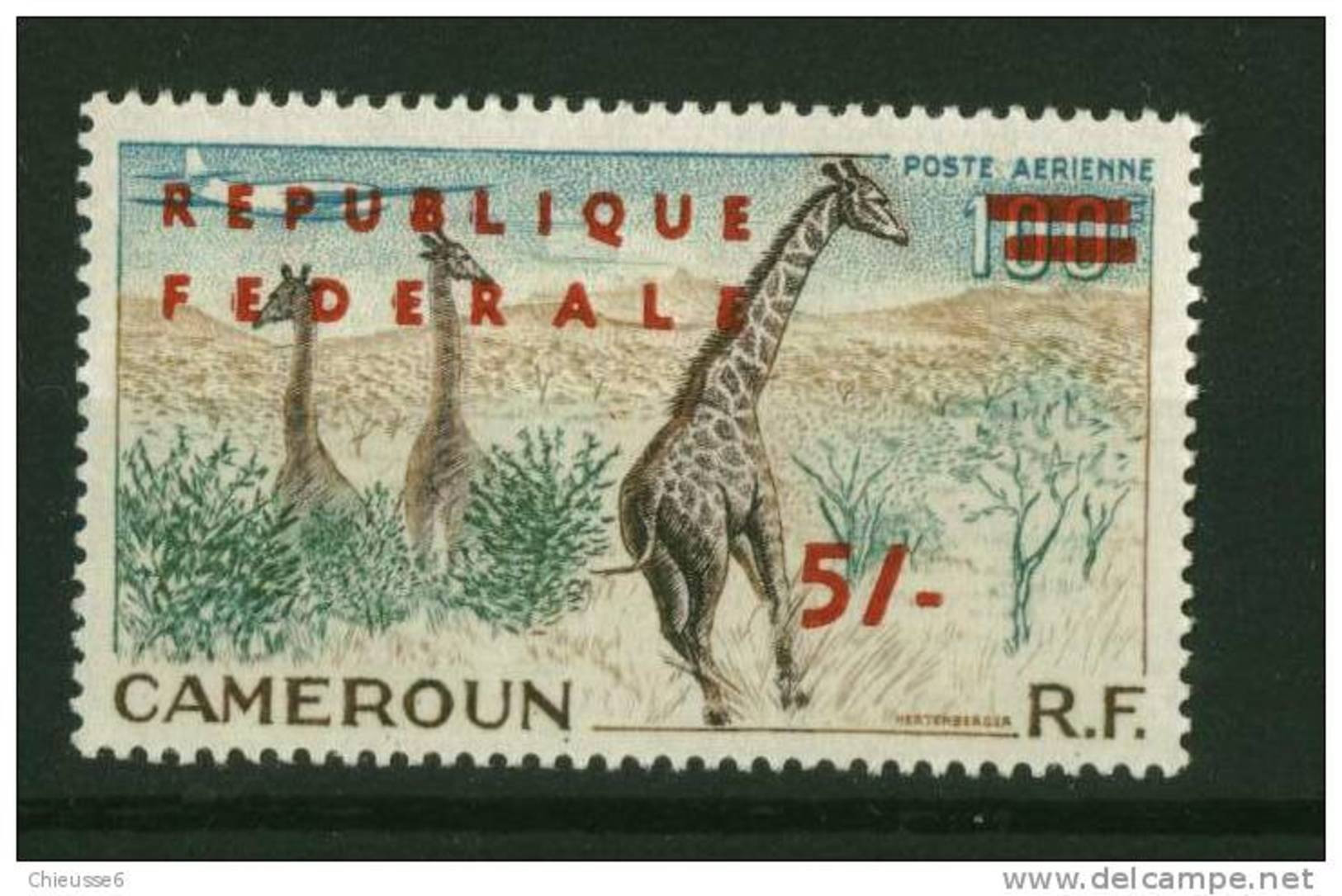 Rep Fédérale Du Cameroun **  PA 49 - 5s S. 100f - Girafe - Cameroun (1960-...)