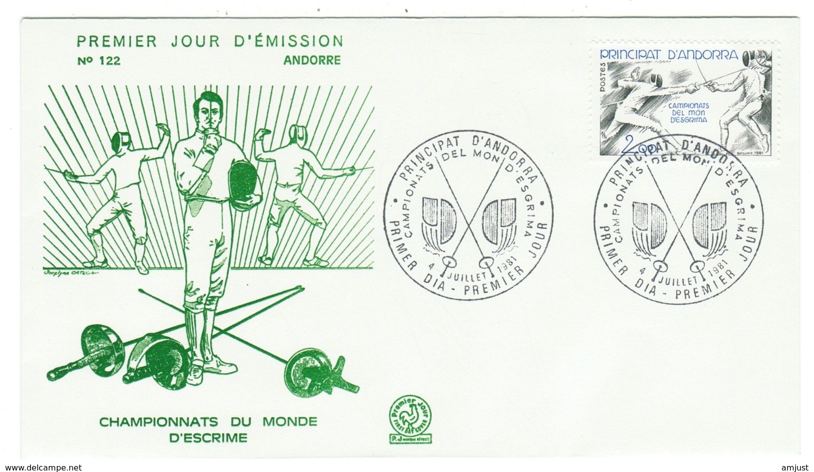 Andorre // FDC // 1981 //  Championat Du Monde D'escrime - FDC