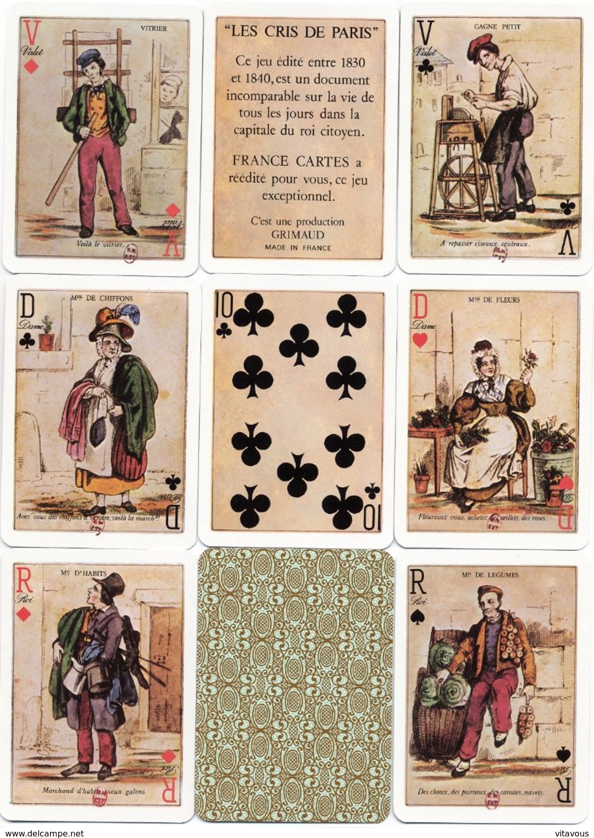 Les Cris De Paris-  Jeu De 54 Cartes - 54 Carte