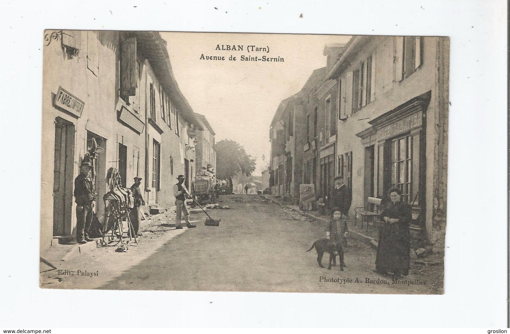 ALBAN (TARN) AVENUE DE SAINT SERNIN (COIFFEUR FABRE CAFE SABATIER ETBELLE ANIMATION) 1915 - Alban