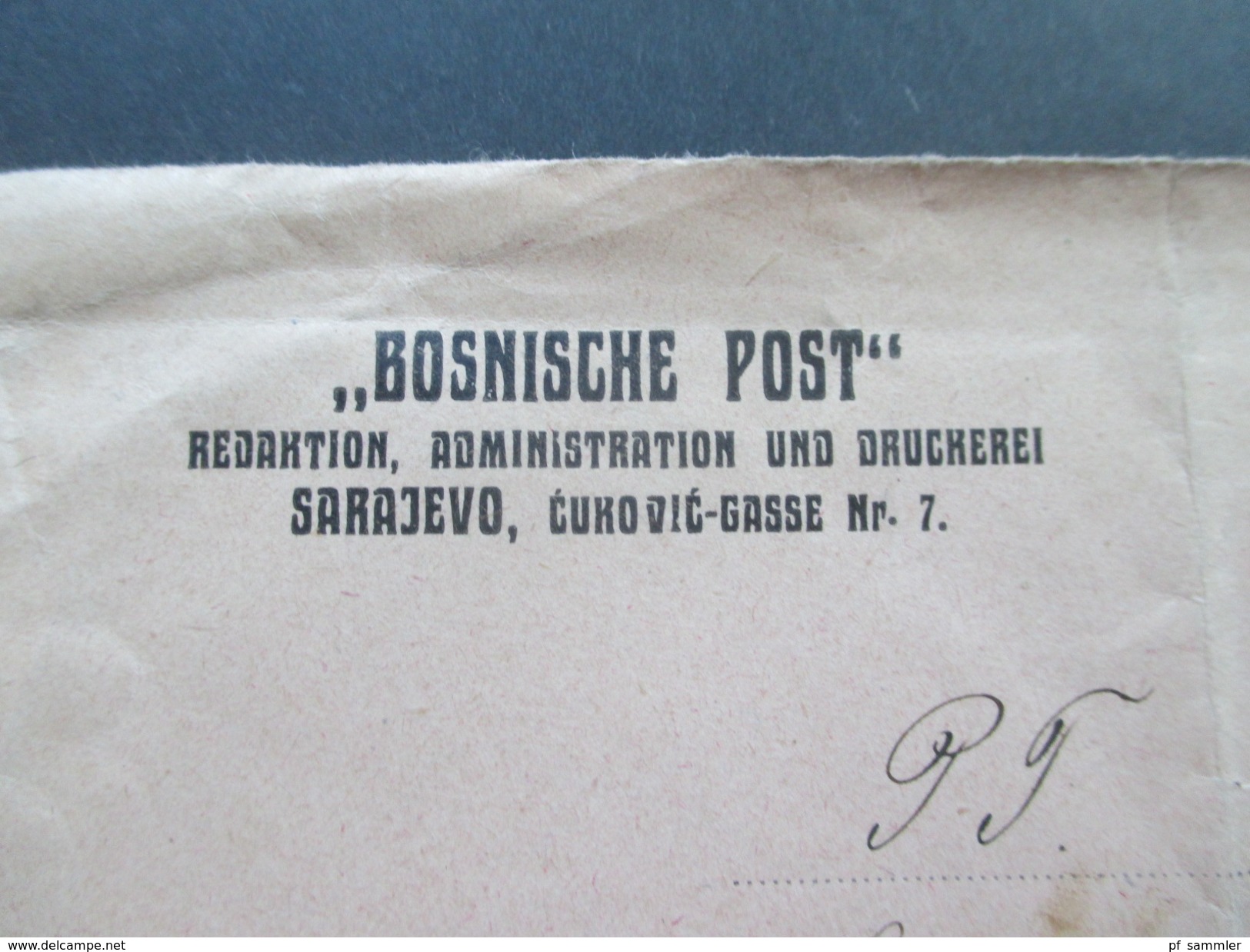 Österreich / Bosnien Zensurpost 1915 Rote Stempel: Überprüfungs Kommission Sarajevo. Hannover Porto. Bosnische Post. - Bosnie-Herzegovine