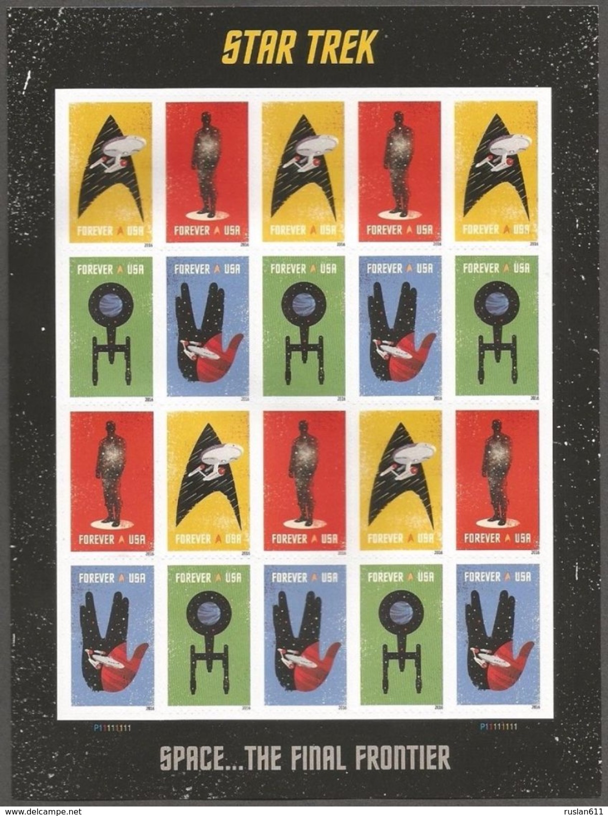 USA 2016 #5132/5 Star Trek Full Sheet 20v MNH ** - Unused Stamps