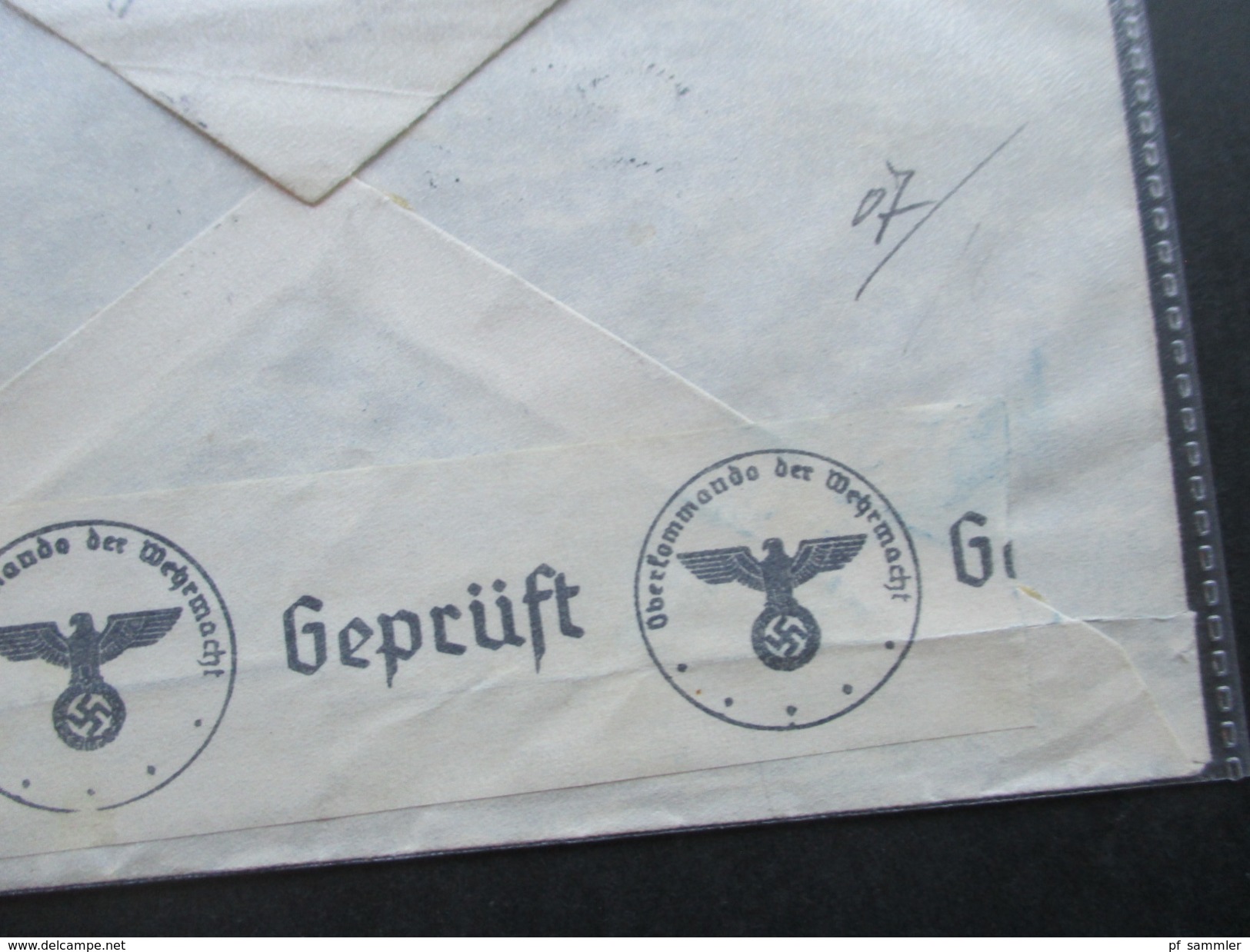 Griechenland 1940 Zensurpost / Geprüft Oberkommando Der Wehrmacht. Tessaloniki - Hamburg - Briefe U. Dokumente