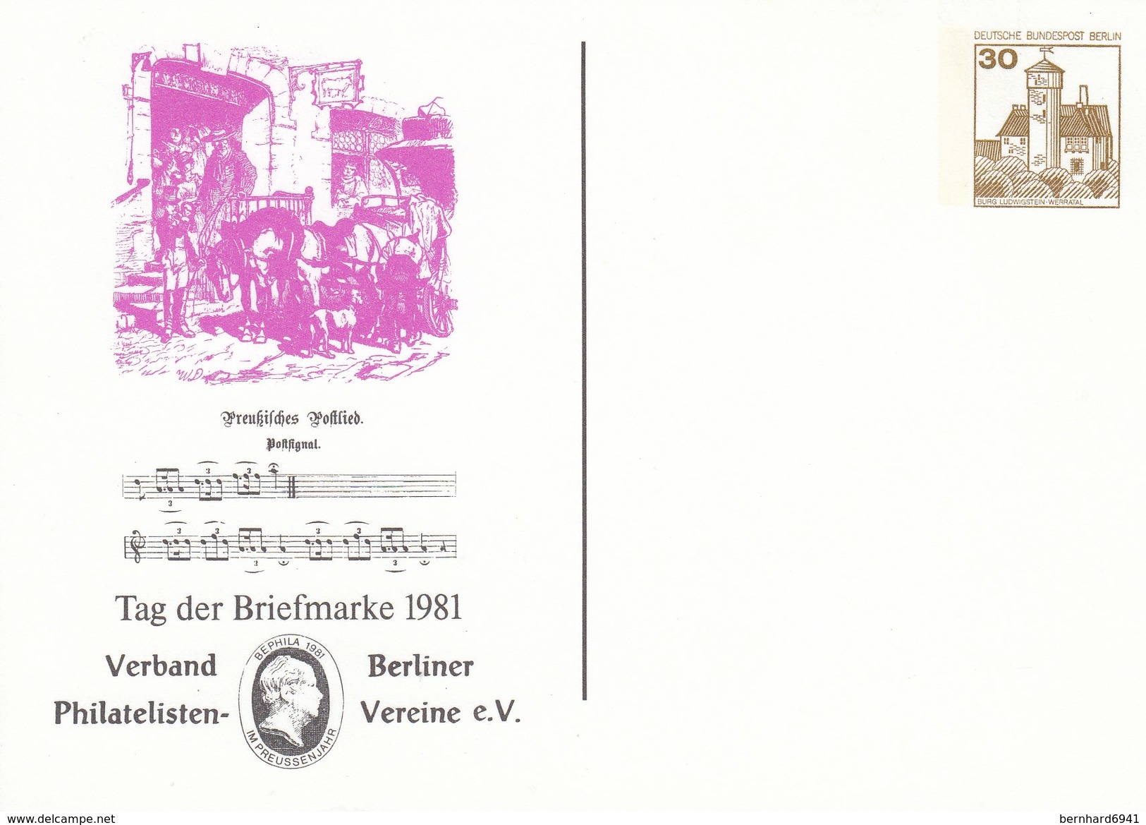 B PP 78/14**  Tag Der Briefmarke 1981 - Verband Berliner Philatelisten Vereine E.V. - Private Postcards - Mint