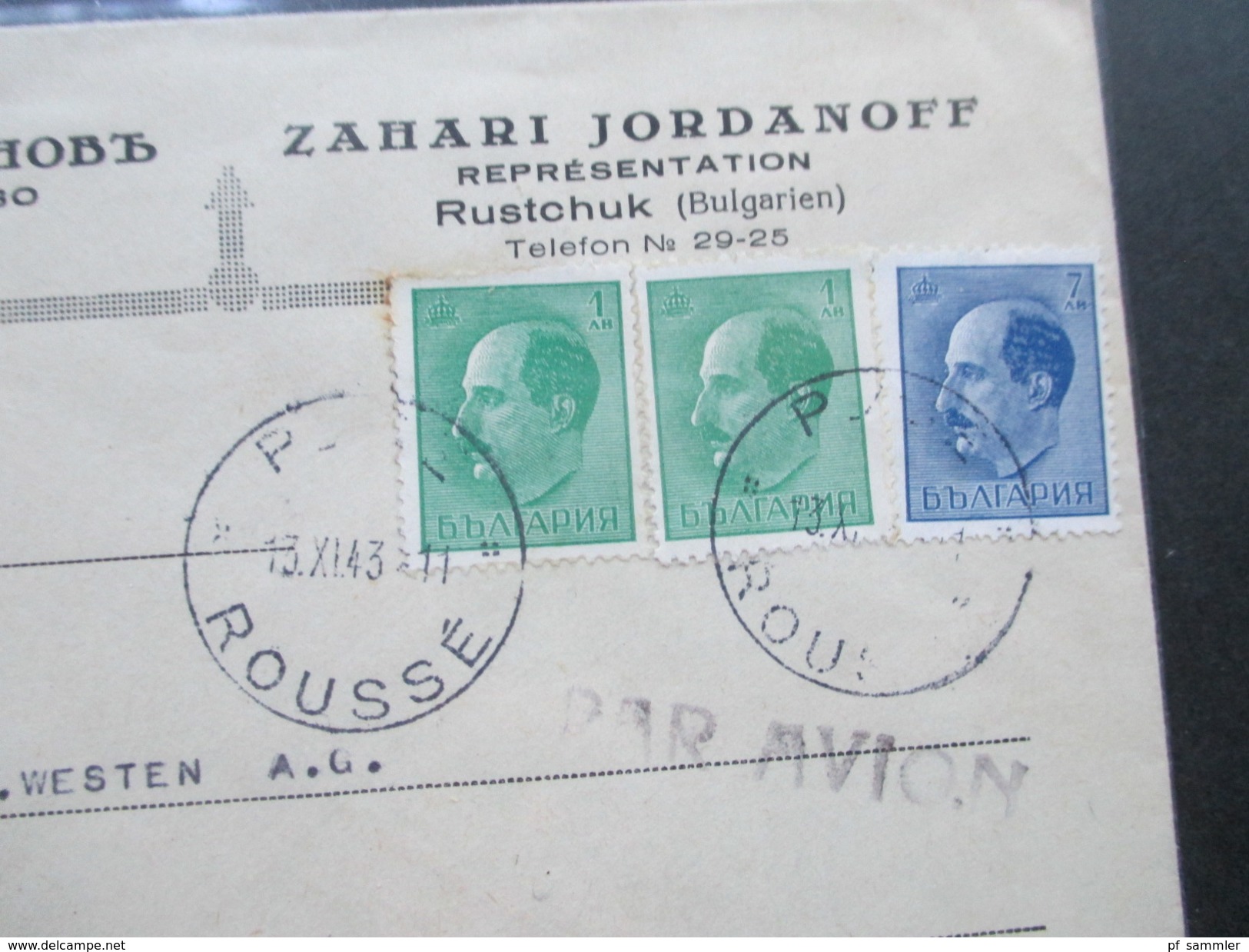 Bulgarien 1943 Zensurpost / Mehrfachzensur. Rustchuk - Cilli / Celje Slowenien Untersteiermark. Luftpost - Cartas & Documentos