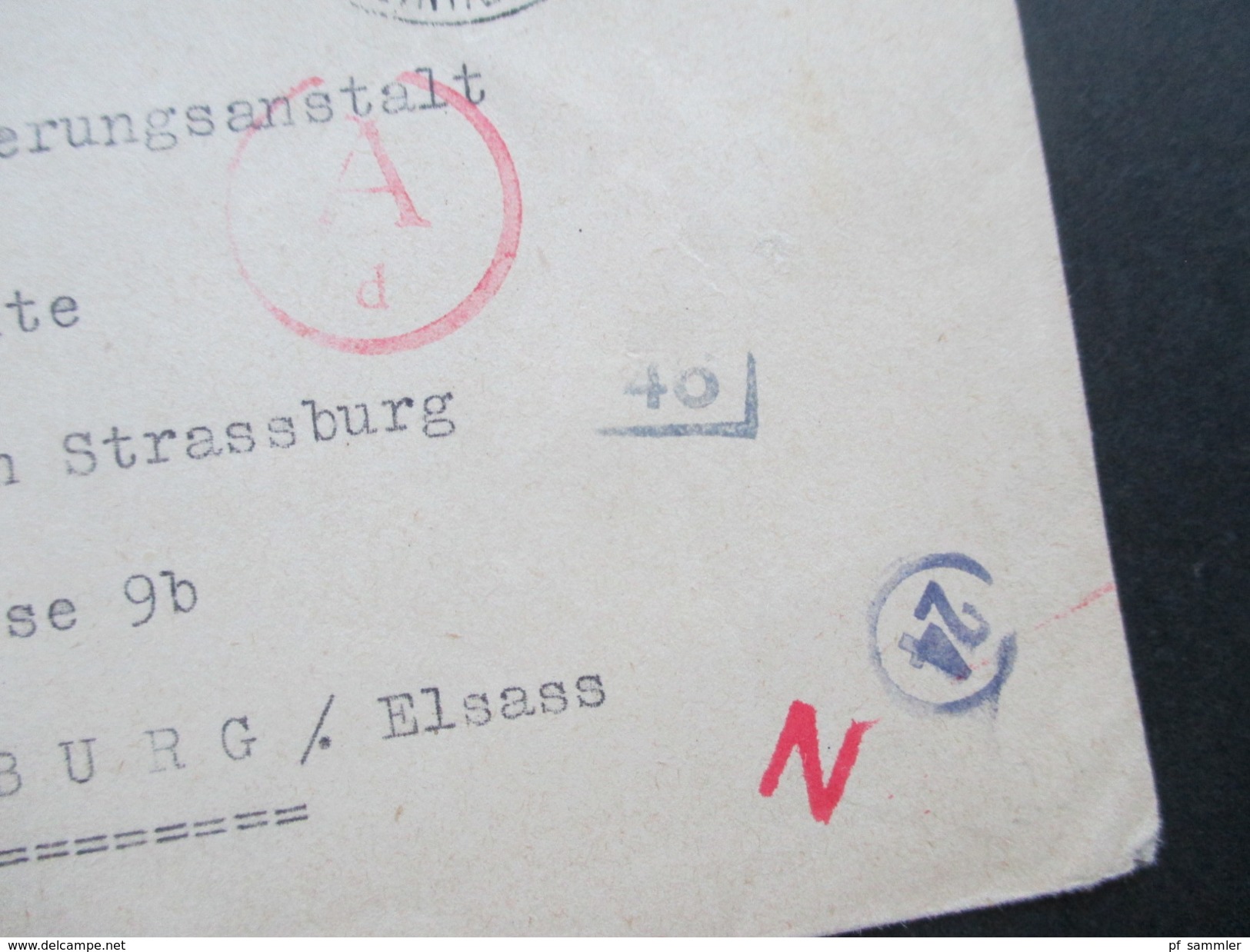 Schweiz 1944 Zensurpost Mehrfachzensur Der Wehrmacht. Zensurstempel:Ad / 46 / 24 / N. Nach Strassburg Elsass. Nr.300 Mef - Storia Postale