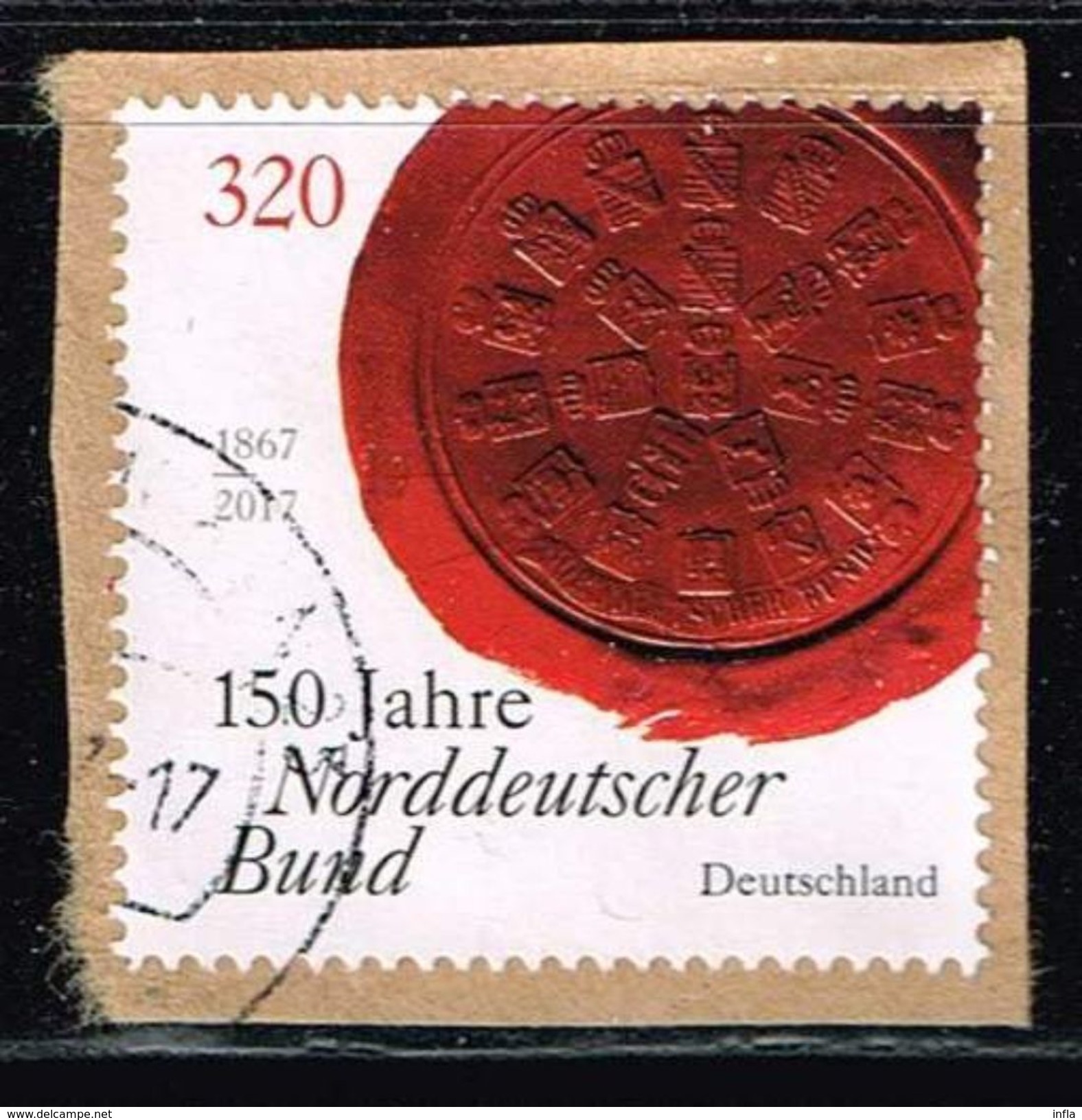 Bund 2017, Michel# 3321 O 150 Jahre Norddeutscher Bund - Gebraucht