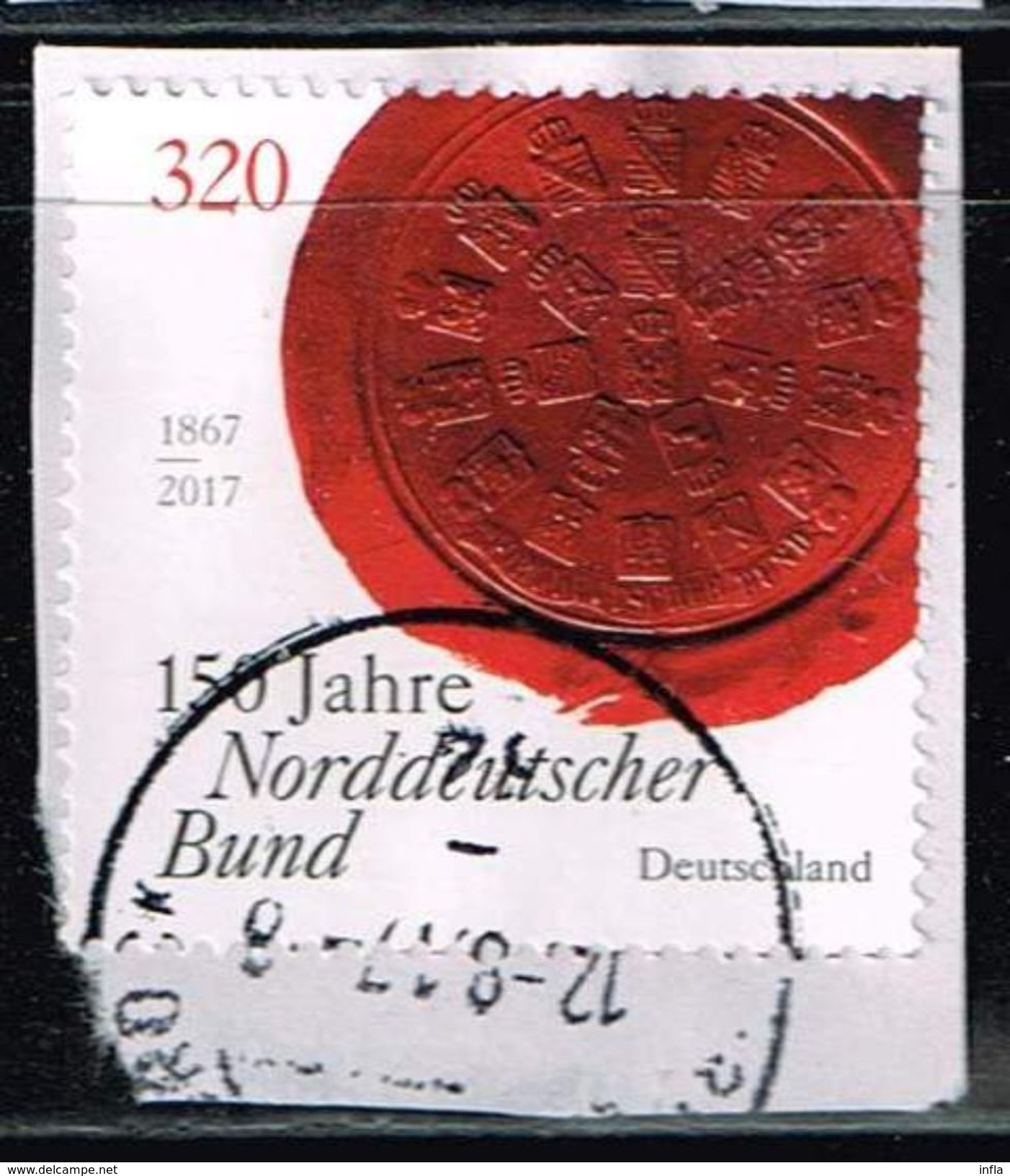 Bund 2017, Michel# 3321 O 150 Jahre Norddeutscher Bund - Gebraucht