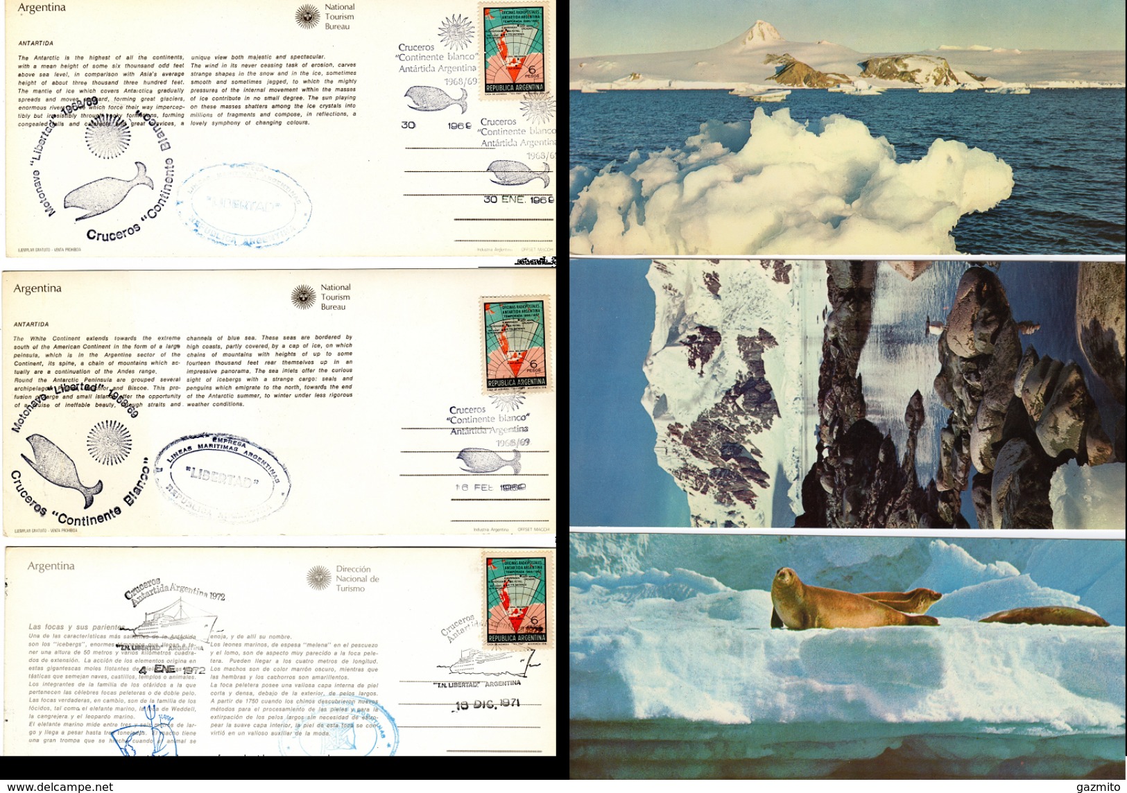 Argentina 1969-71, Crossing Polar Circle Postmarks - Events & Commemorations