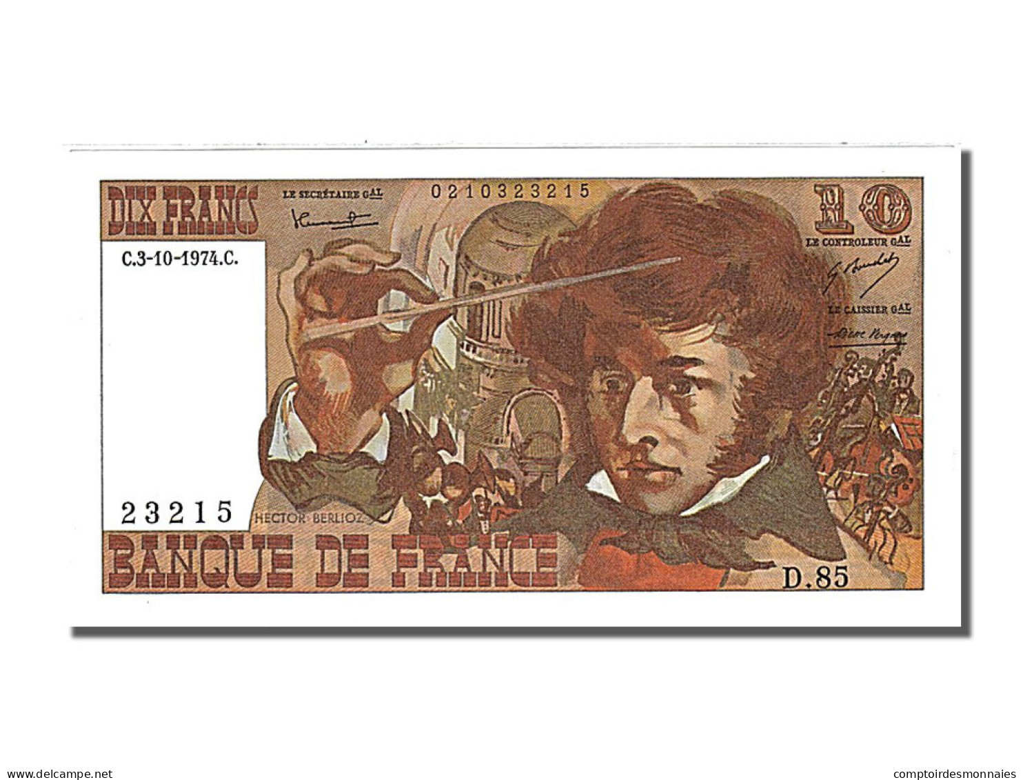 Billet, France, 10 Francs, 10 F 1972-1978 ''Berlioz'', 1974, 1974-10-03, NEUF - 10 F 1972-1978 ''Berlioz''