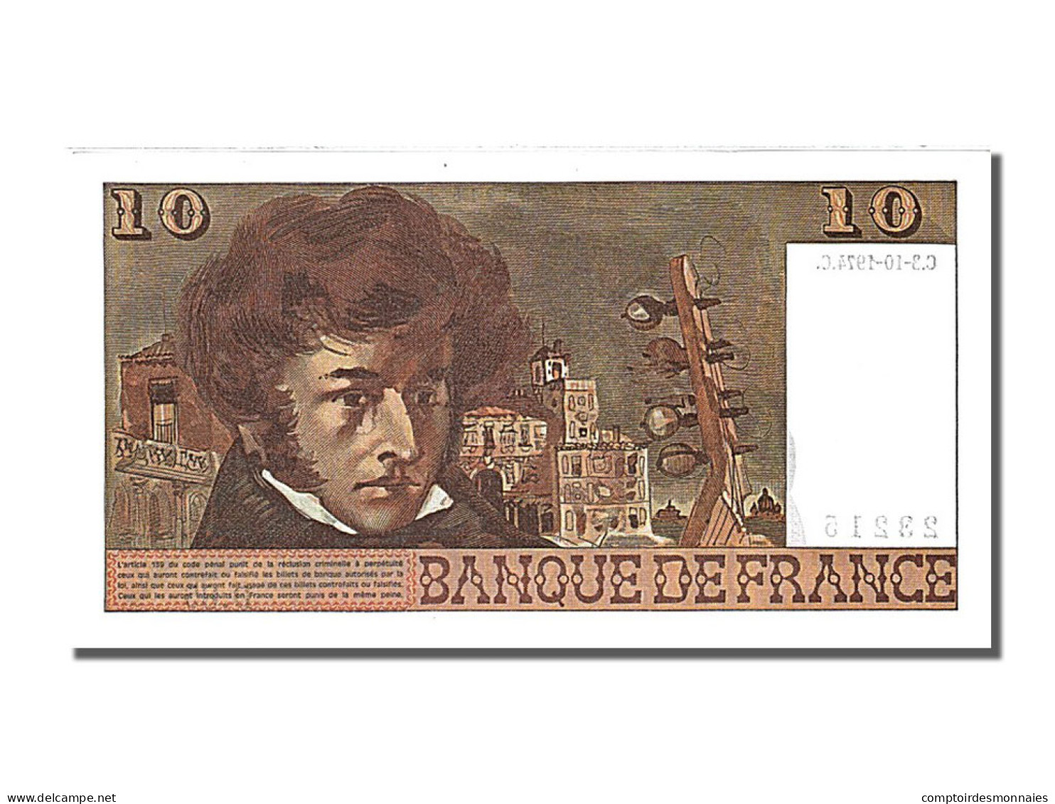 Billet, France, 10 Francs, 10 F 1972-1978 ''Berlioz'', 1974, 1974-10-03, NEUF - 10 F 1972-1978 ''Berlioz''