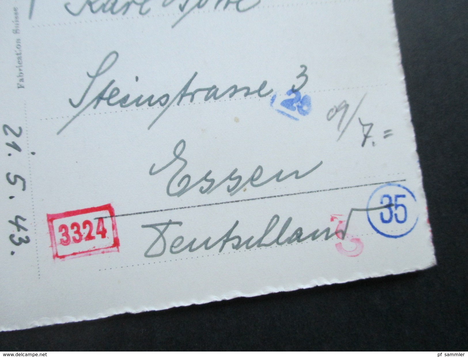 Schweiz 1943 Ansichtskarte Chur, Hof U. Martinskirche. Zensur Der Wehrmacht. Mehrfachzensur! - Briefe U. Dokumente