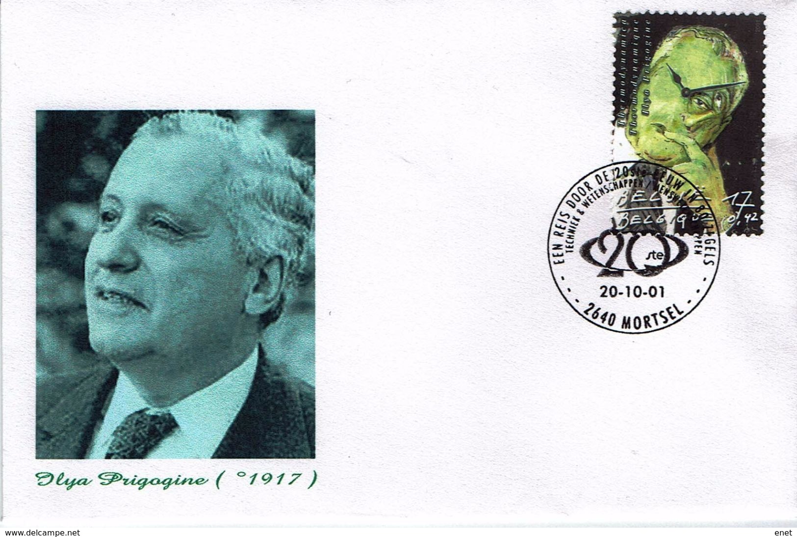 Belgien Belgie Belgium 2001 - Ilya Prigogine - Belgischer Physikochemiker, Nobelpreis 1977 - Lettres & Documents