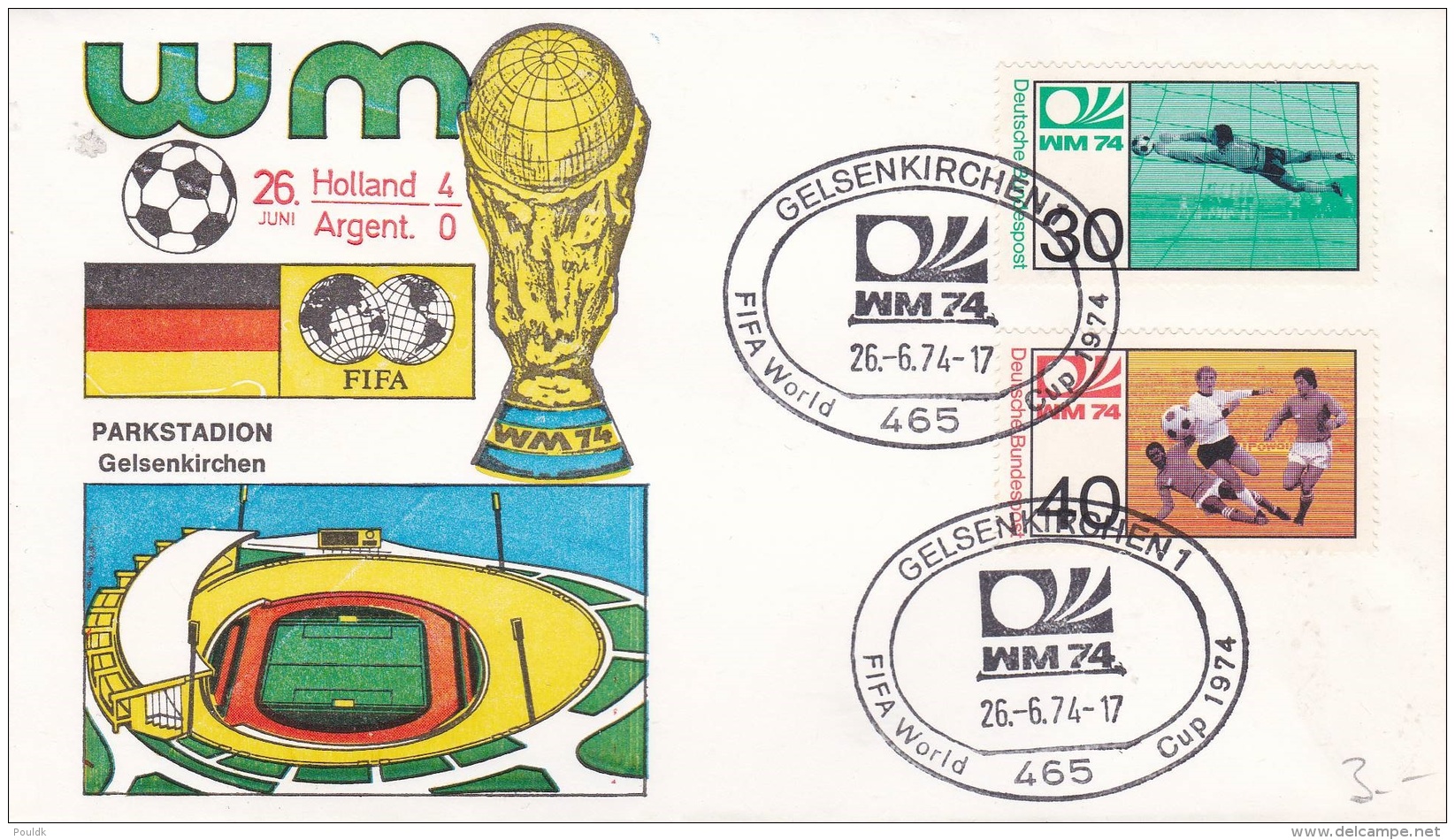 Germany Cover 1974 World Cup Football FIFA - Gelsenkirchen Netherlands - Argentina 4:0 (DD5-11) - 1974 – Germania Ovest