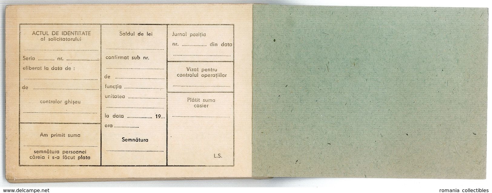 Romania, 1980's, Vintage Bank Checkbook, CEC - RSR - Chèques & Chèques De Voyage