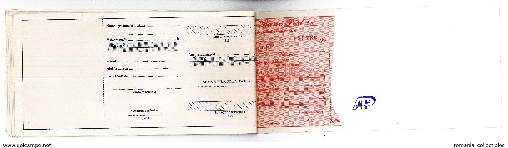 Romania, 1994, Vintage Bank Checkbook / Term Savings Book - Banc Post - Assegni & Assegni Di Viaggio