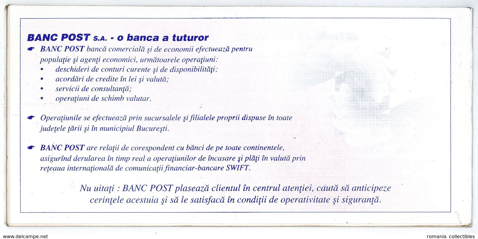 Romania, 1997, Vintage Bank Checkbook / Term Savings Book - Banc Post - Assegni & Assegni Di Viaggio
