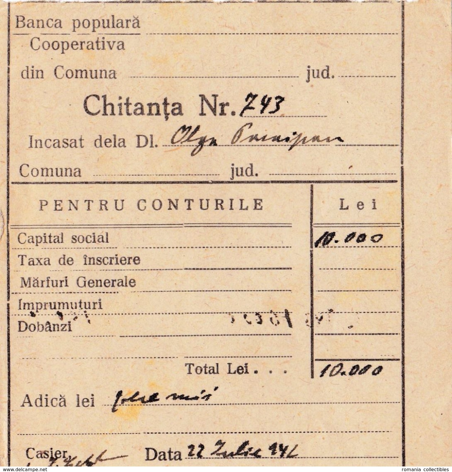 Romania, 1946, "Solidaritatea" Cooperative Bank - Status and Deposit Book