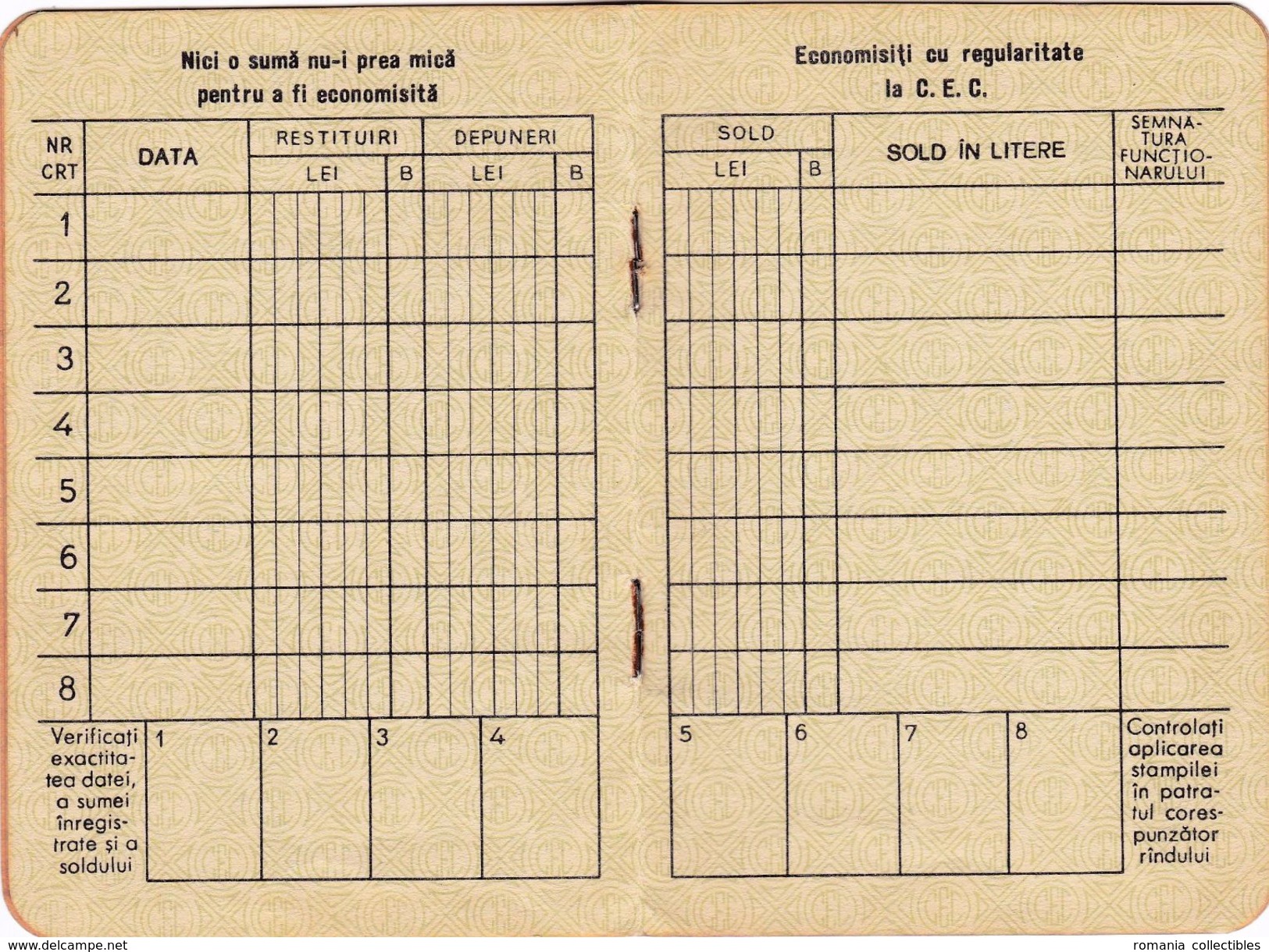 Romania, 1962, Vintage Bank Checkbook / Term Savings Book, CEC - RPR - Cheques & Traverler's Cheques
