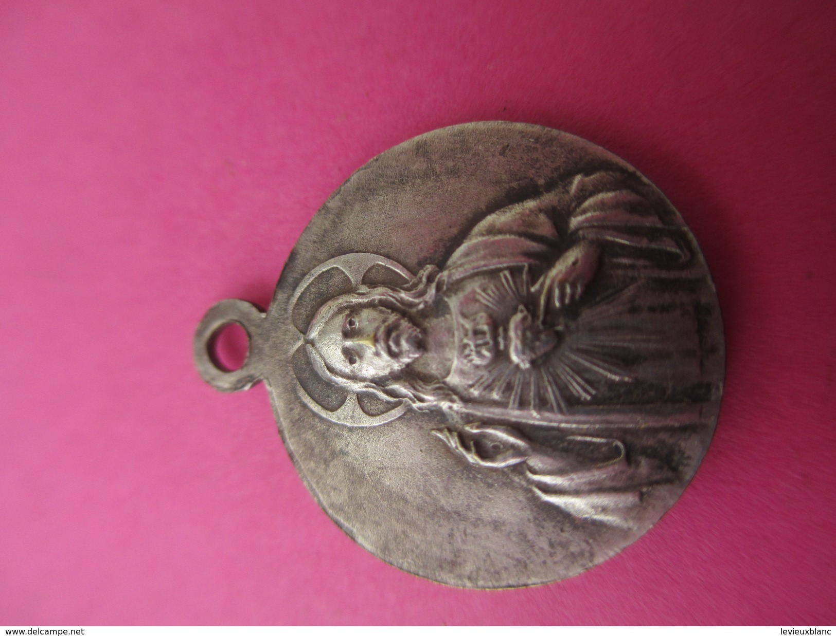 Petite Médaille Religieuse Ancienne /Coeur Du Christ/ St Joseph Et Jésus ? /Début XXéme Siécle     CAN443 - Religión & Esoterismo