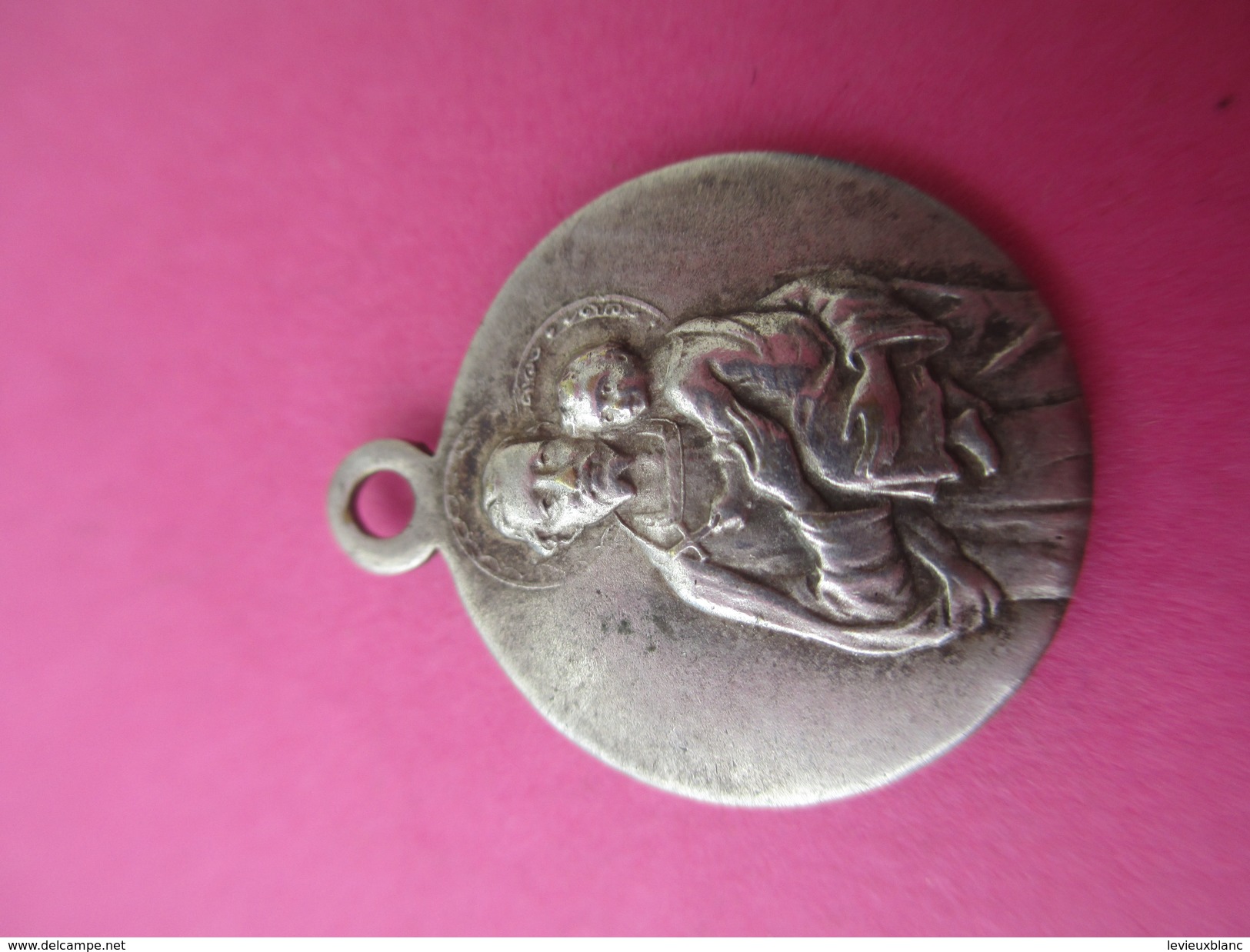 Petite Médaille Religieuse Ancienne /Coeur Du Christ/ St Joseph Et Jésus ? /Début XXéme Siécle     CAN443 - Religión & Esoterismo