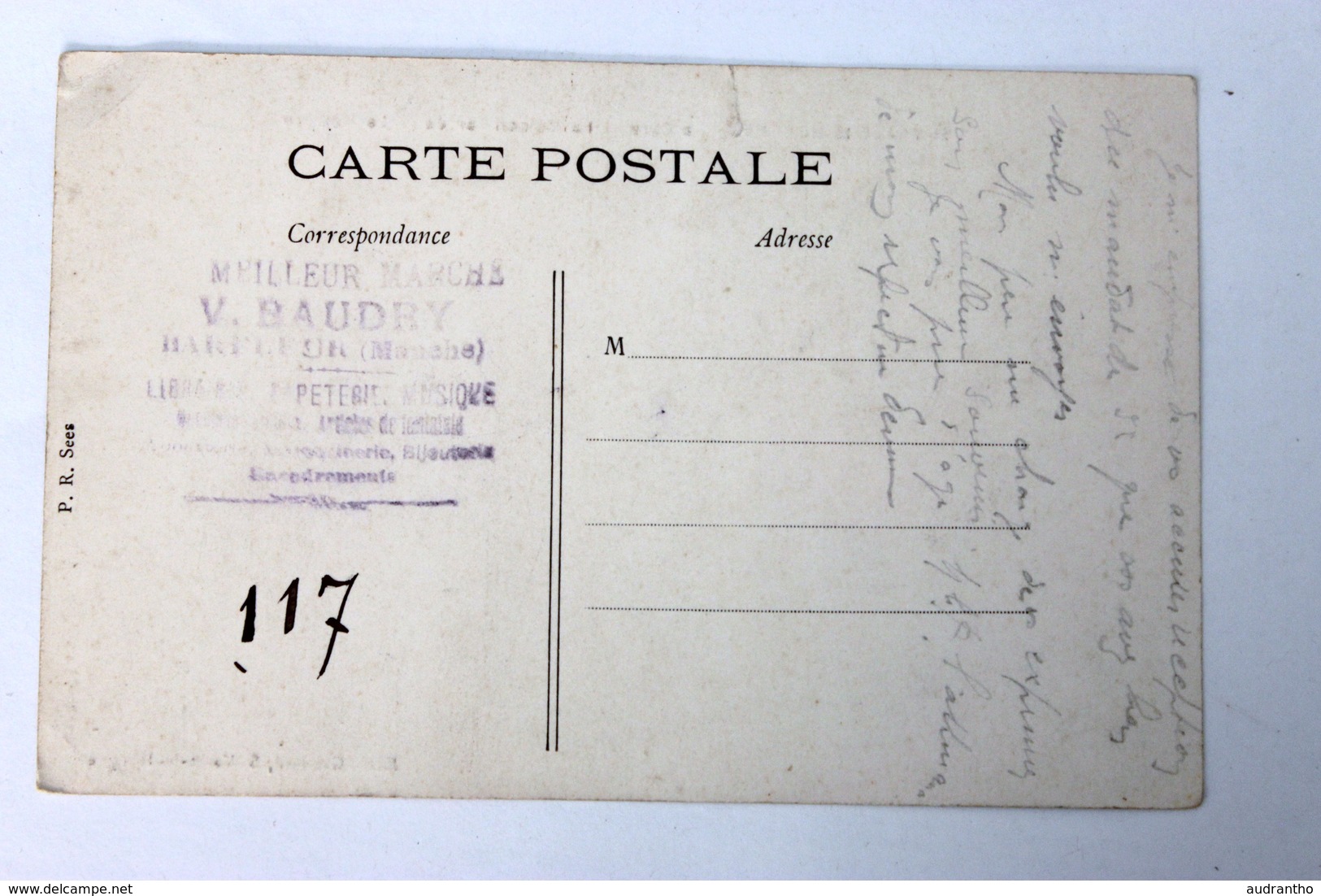 CPA Rare 50 Saint Vaast La Hougue Gare Maison Carrée Tampon Librairie V. Baudry - Saint Vaast La Hougue