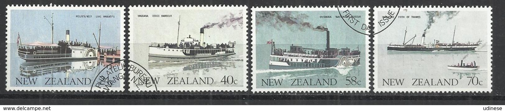 NEW ZEALAND 1984 - FERRY BOATS - CPL. SET - OBLITERE USED GESTEMPELT USADO - Bateaux