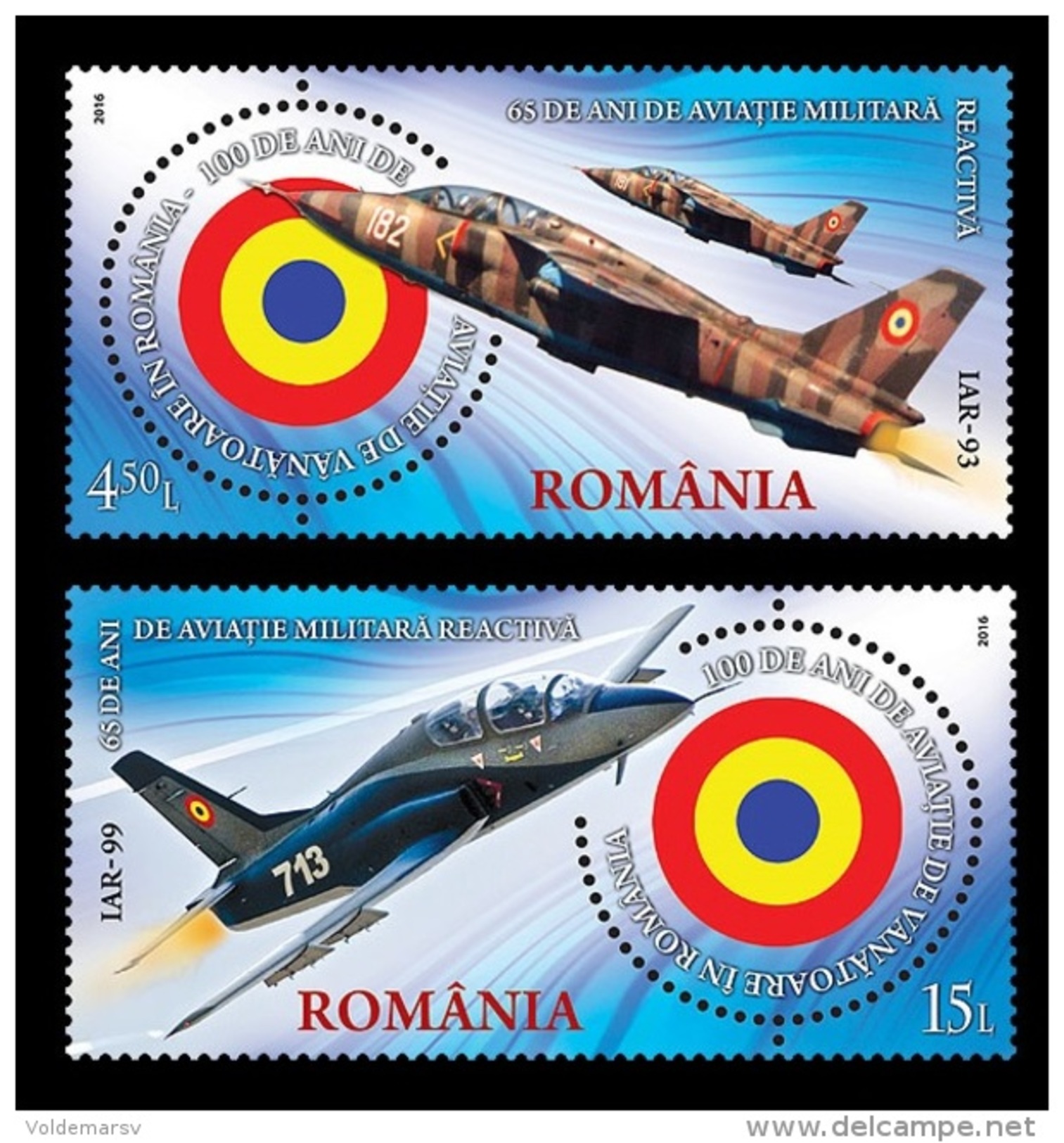 Romania 2016 Mih. 7128/29 Aviation. From Coanda To F-16 MNH ** - Nuovi