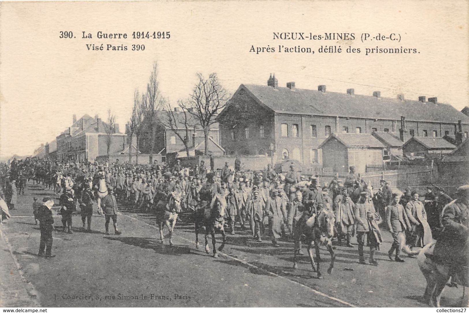 62-NOEUX-LES-MINES- APRES L'ACTION, DEFILE DES PRISONNIERS - Noeux Les Mines