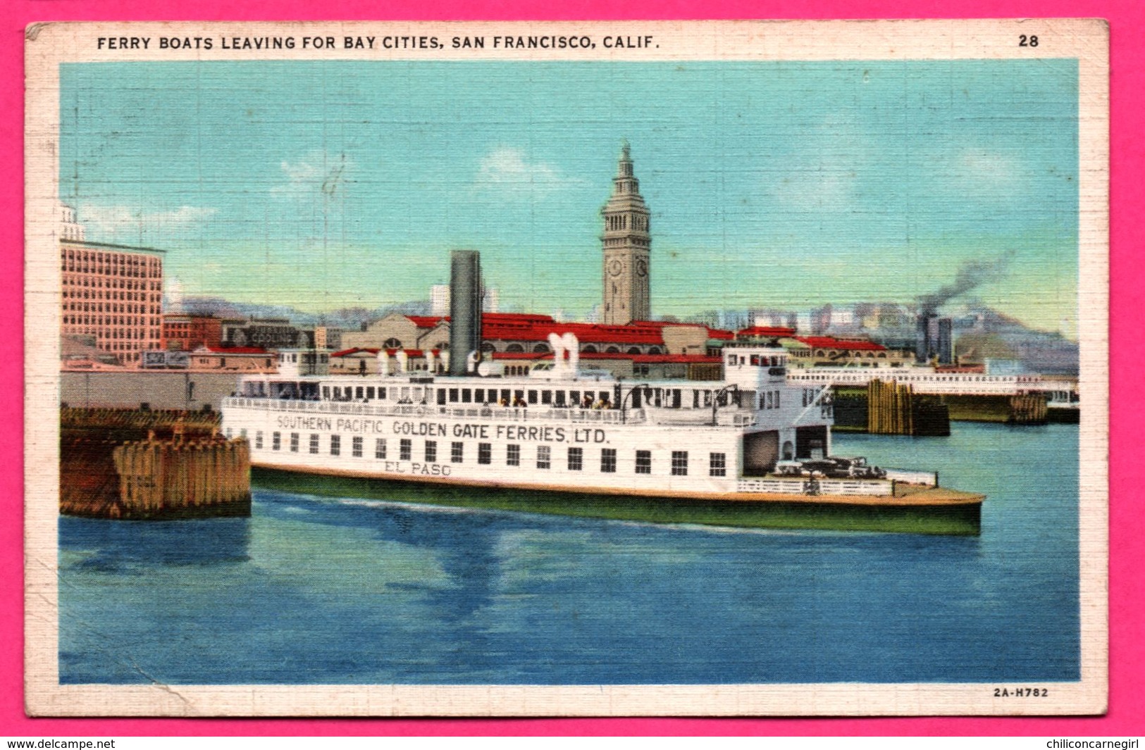 San Francisco - Ferry Boats Leaving For Bay Cities - The Ferry Tower - Southern Pacific Golden Gate Ferries - A. PILTZ - Ferries