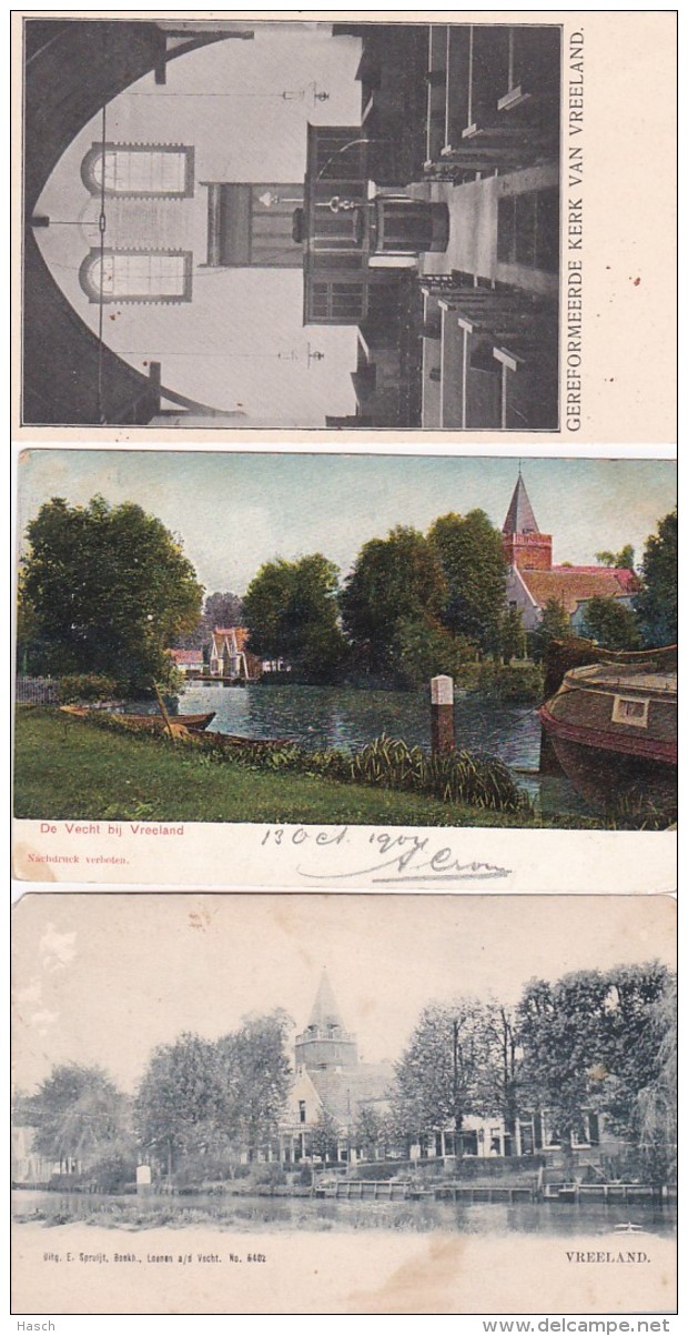 2775271Vreeland, Gereformeerde Kerk &ndash; De Vecht (1904) &ndash; Vreeland (zie Linker Hoek Boven) (3 Kaarten) (zie Ho - Vreeland